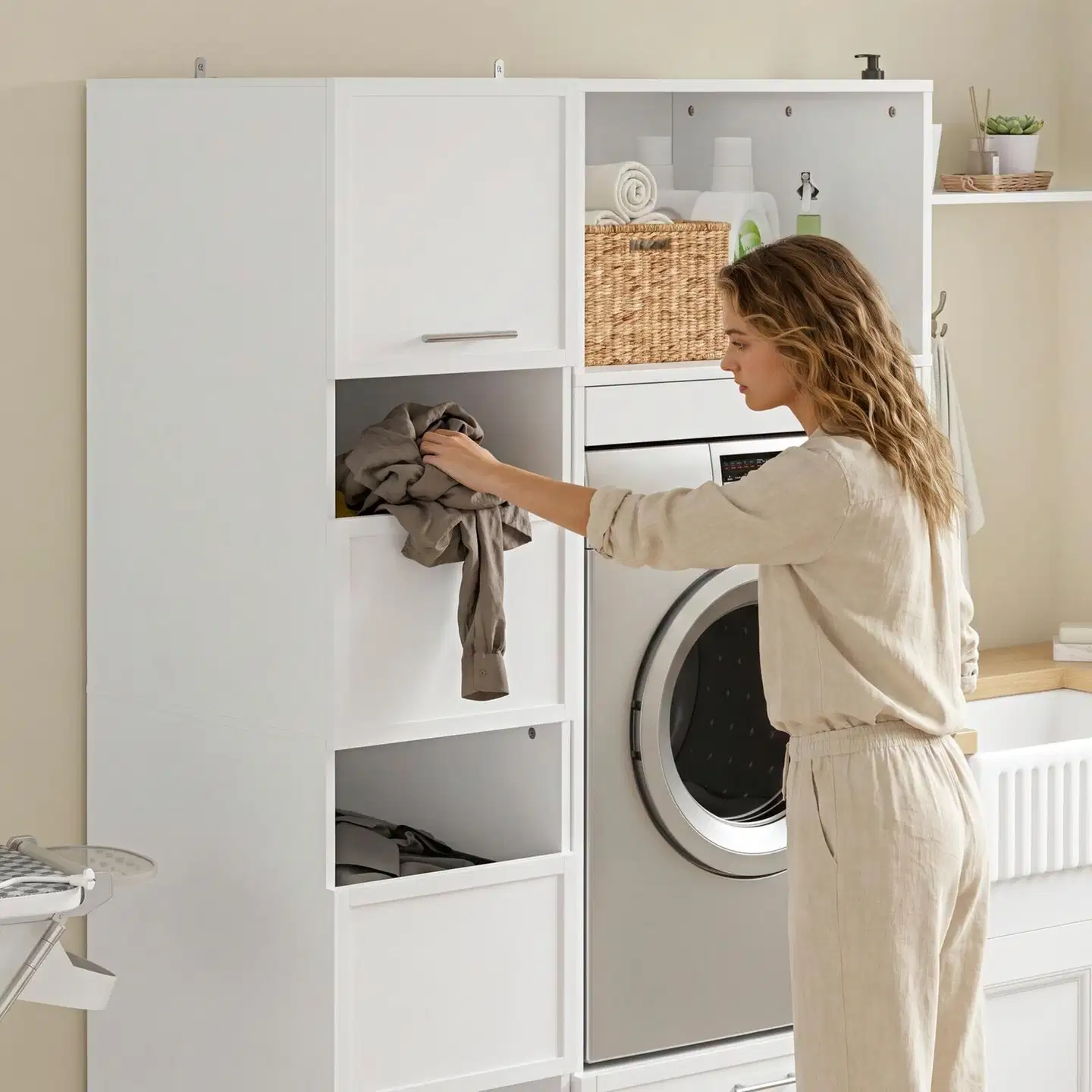 SoBuy säilytyskaappi valkoinen BZR232-W - 6