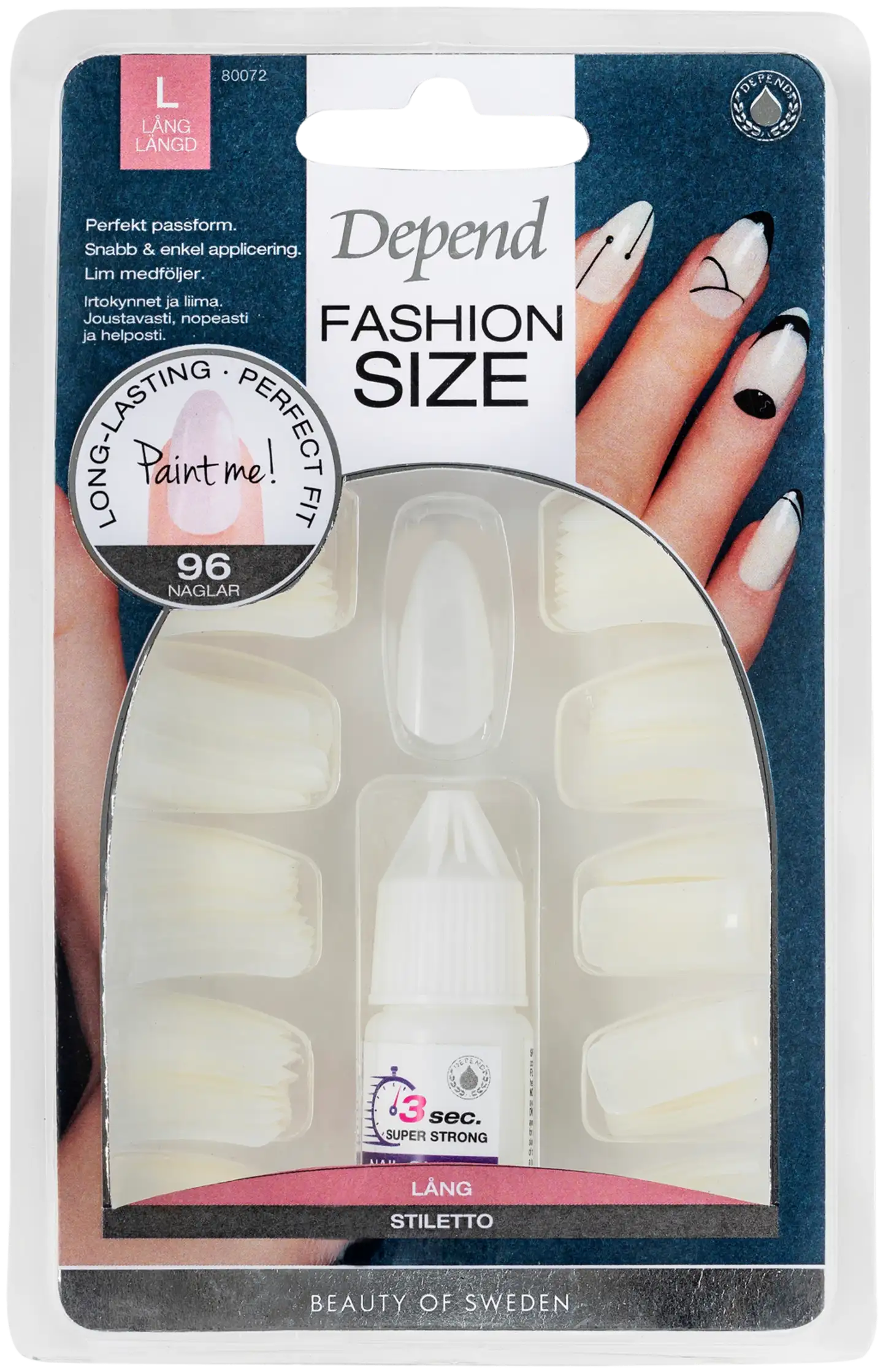 Depend Fashion Size 96-pack Stiletto irtokynnet nr 80072