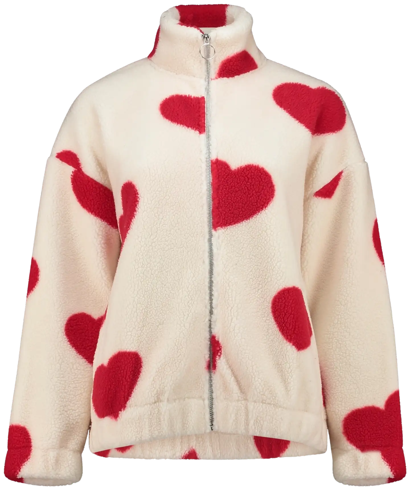 Hailys naisten sydän fleecejakku El44ara - cream/red heart - 1