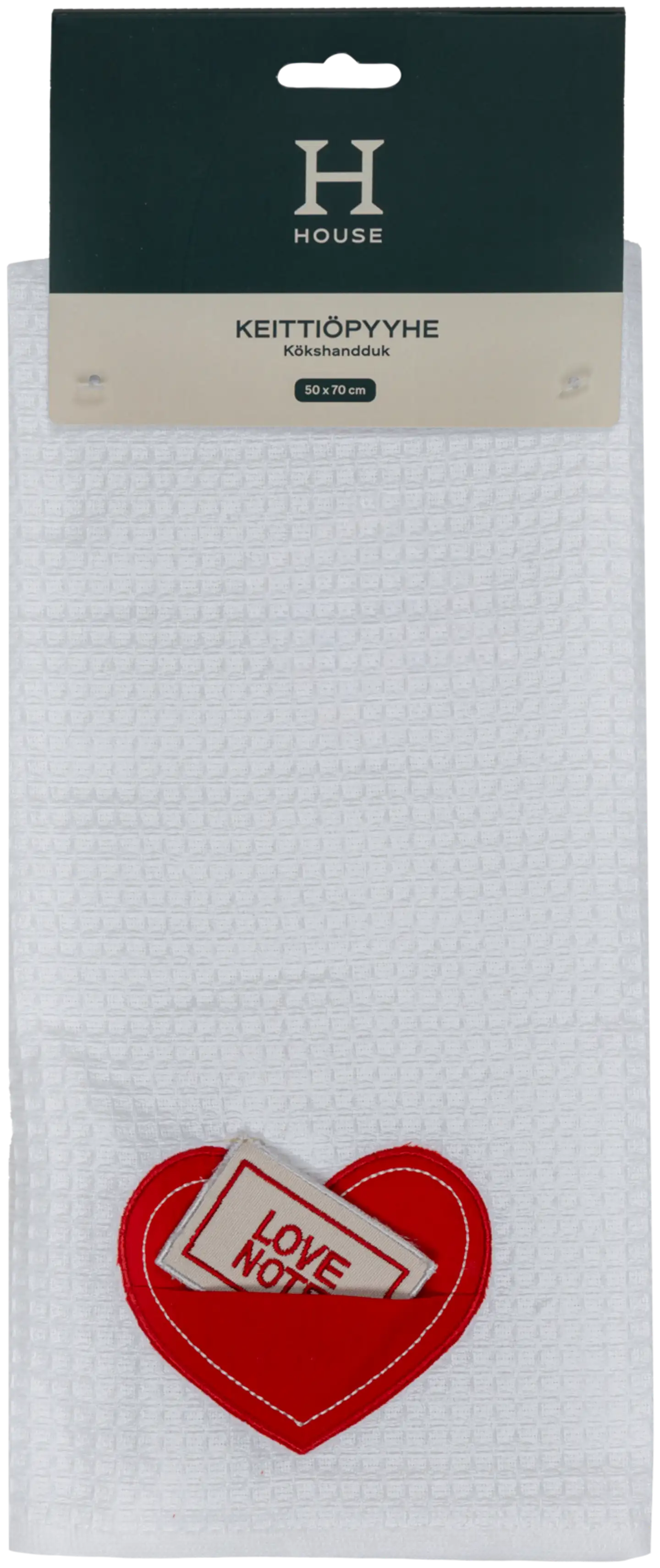 House keittiöpyyhe Love note valkoinen - 2