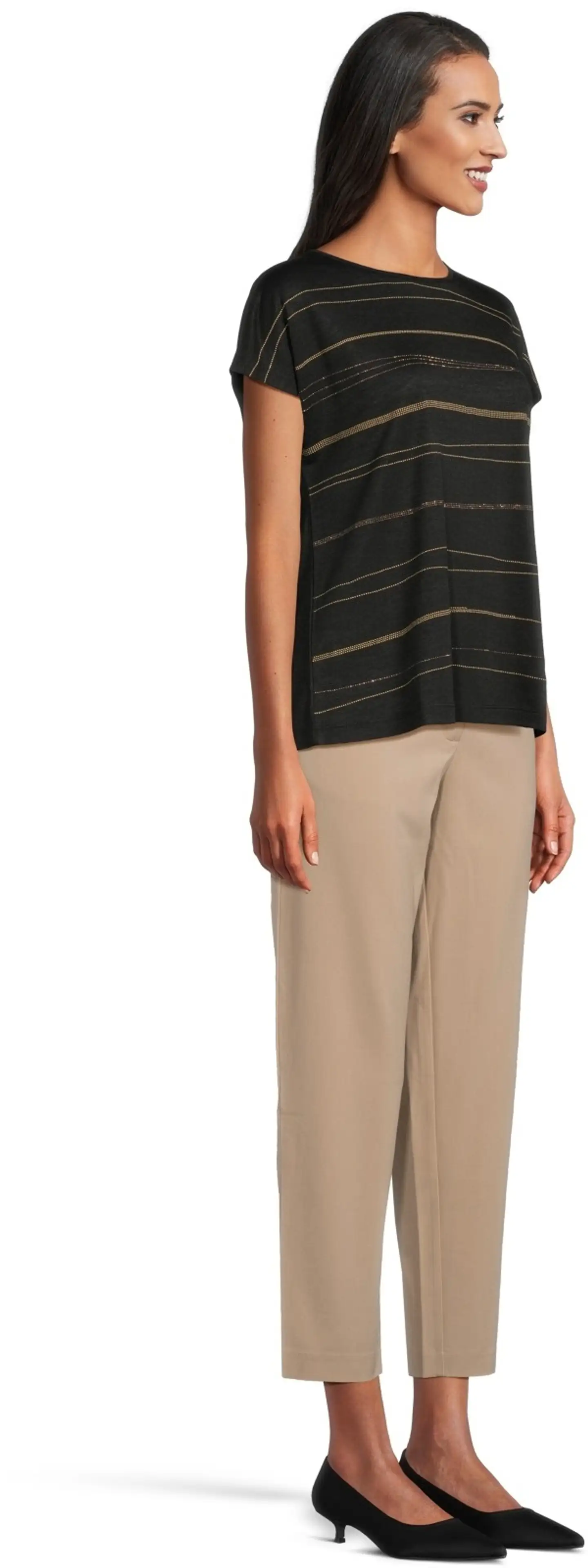 London Fog naisten kangashousut 222L260507 - BEIGE - 4