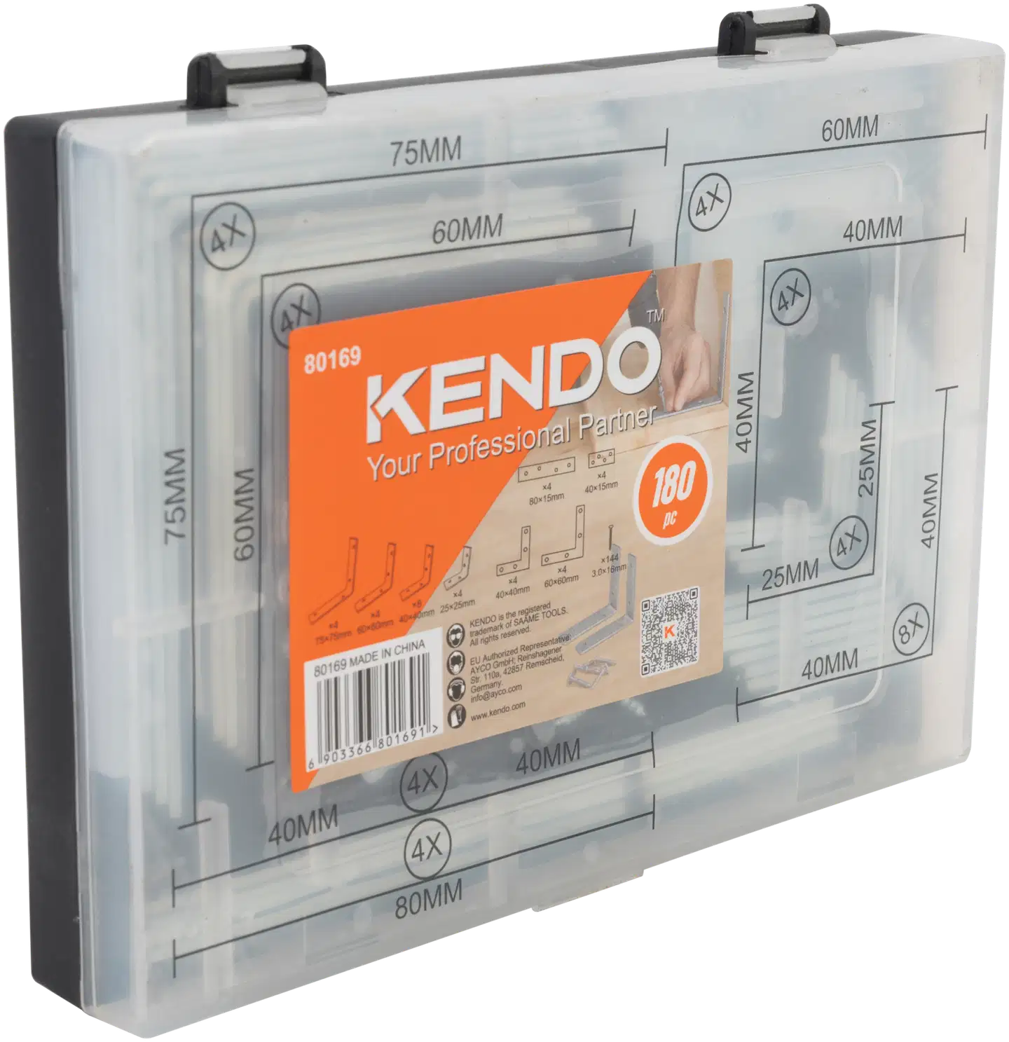 KENDO kulmalevy lajitelma 180 kpl - 3