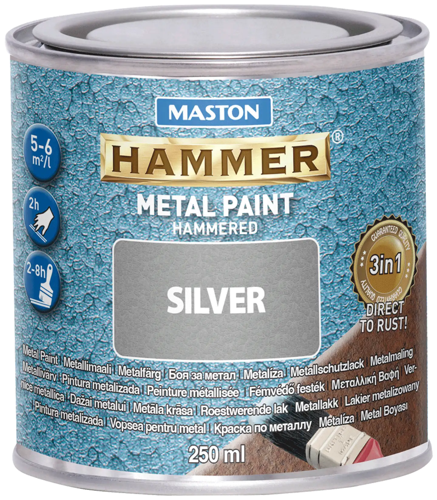 Maston metallimaali Hammer Vasaralakka hopea 250 ml - 1