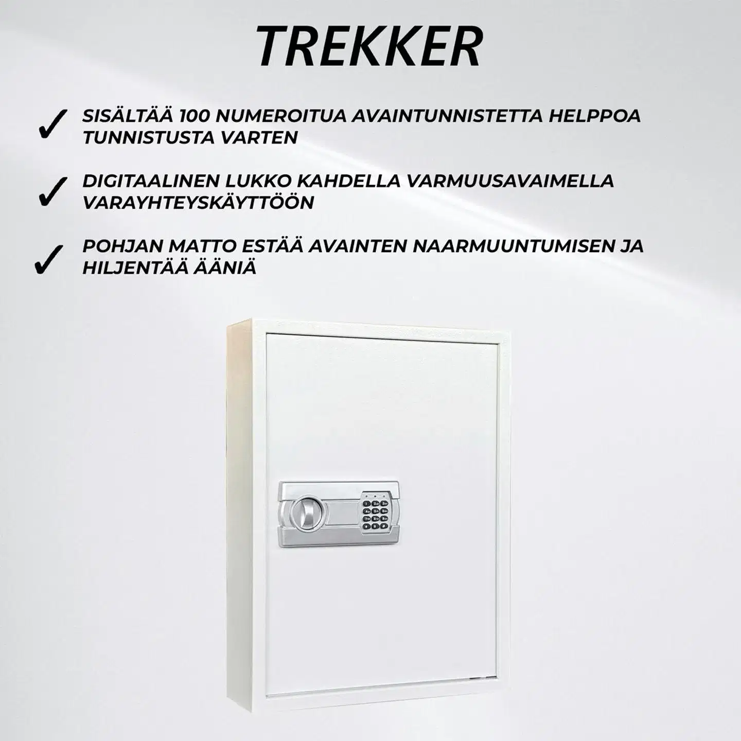Trekker avainkaappi 100, valkoinen, digitaali lukolla - 4