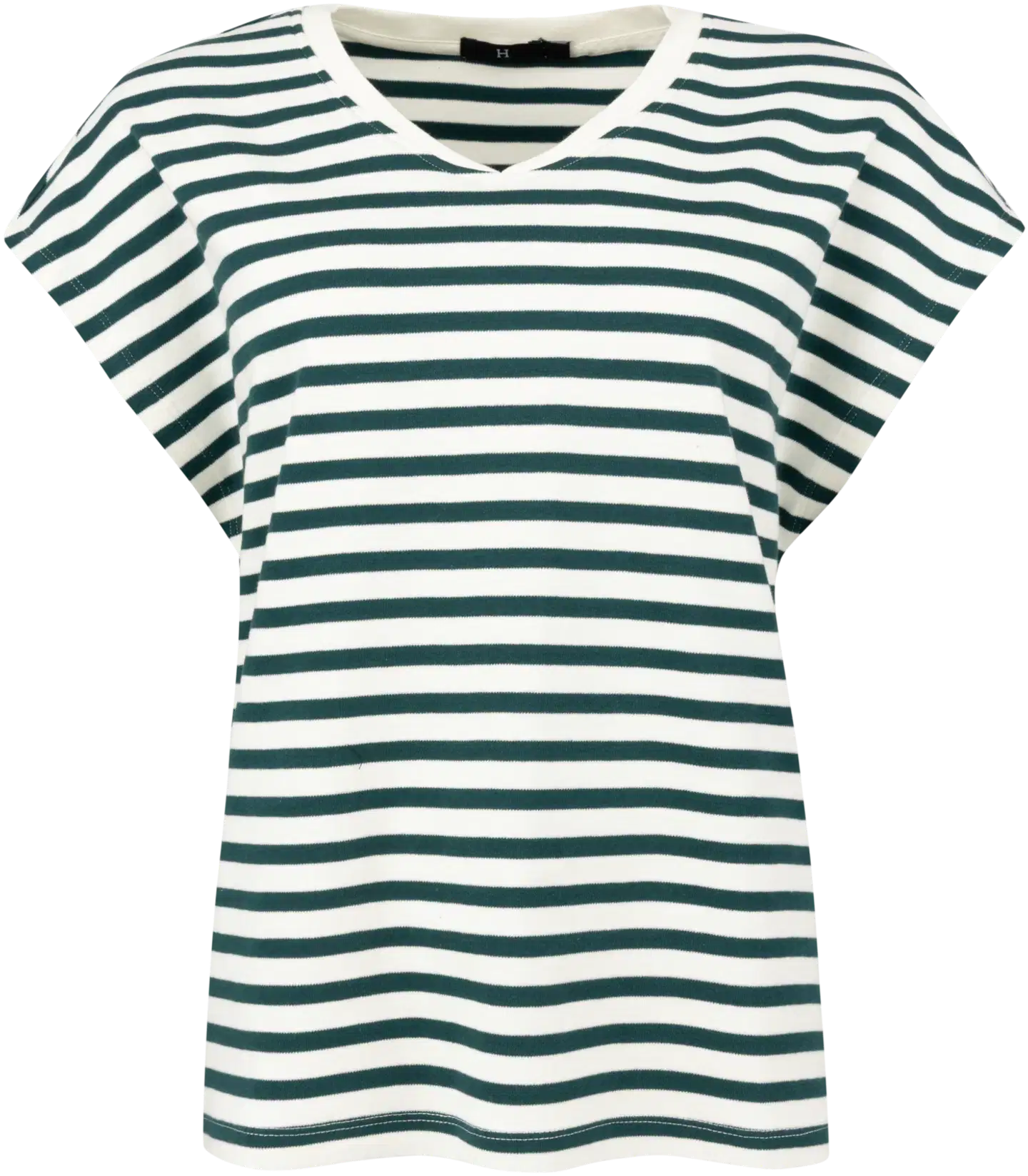 House naisten raidallinen t-paita 213H261701 - green white - 1