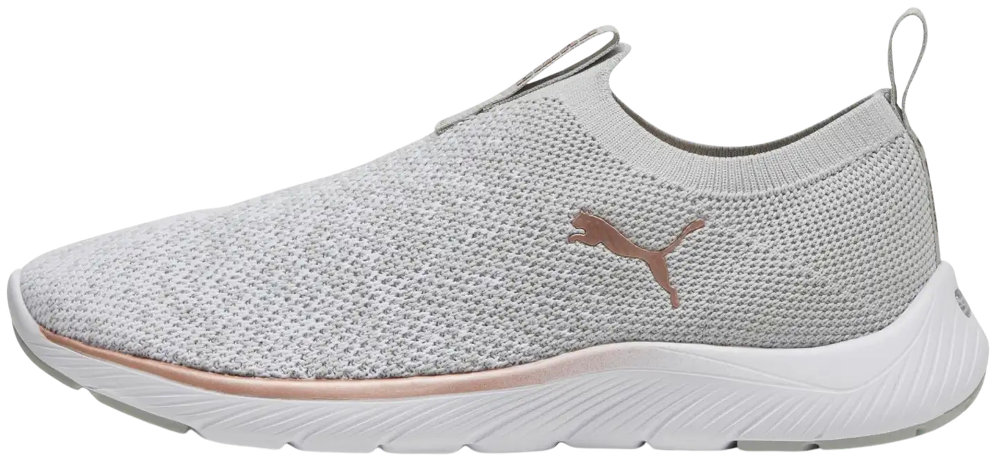 Puma naisten lenkkari Softride Remi Slip-On Knit - Ash Gray-PUMA White-Rose Gold - 1