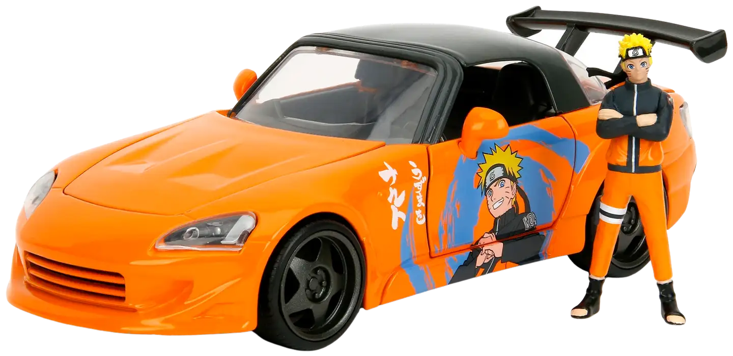 Jada Naruto Shippuden: Naruto ja 2001 Honda S2000, 20 cm, 1:24, die-cast - 2