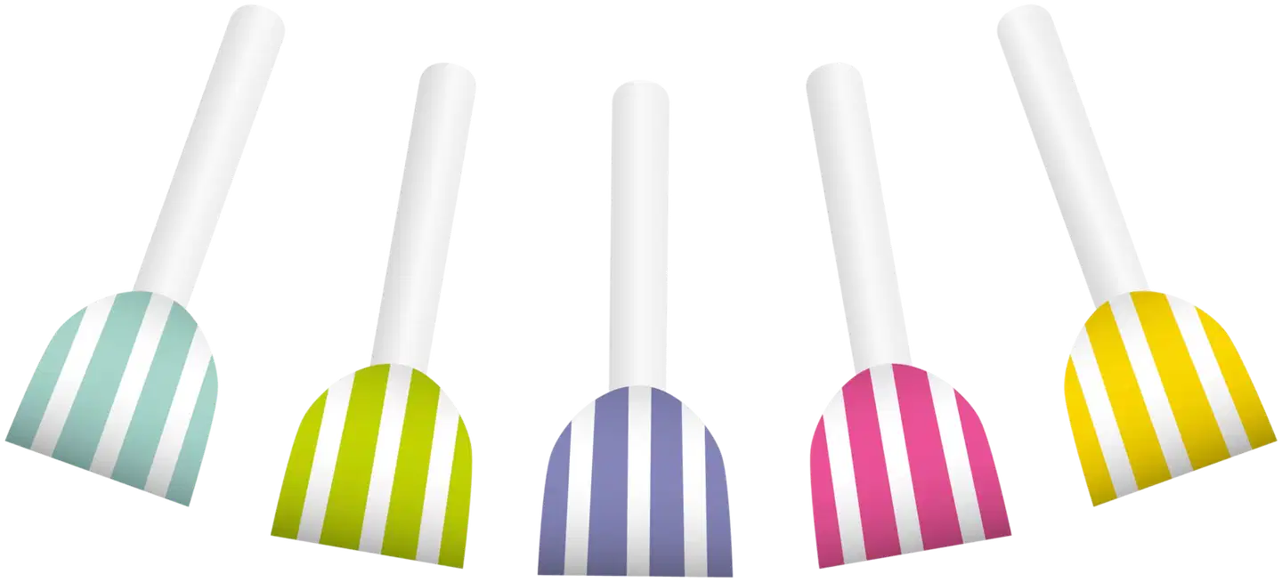 Puhalluspilli pastelliraita 5 kpl/pkt