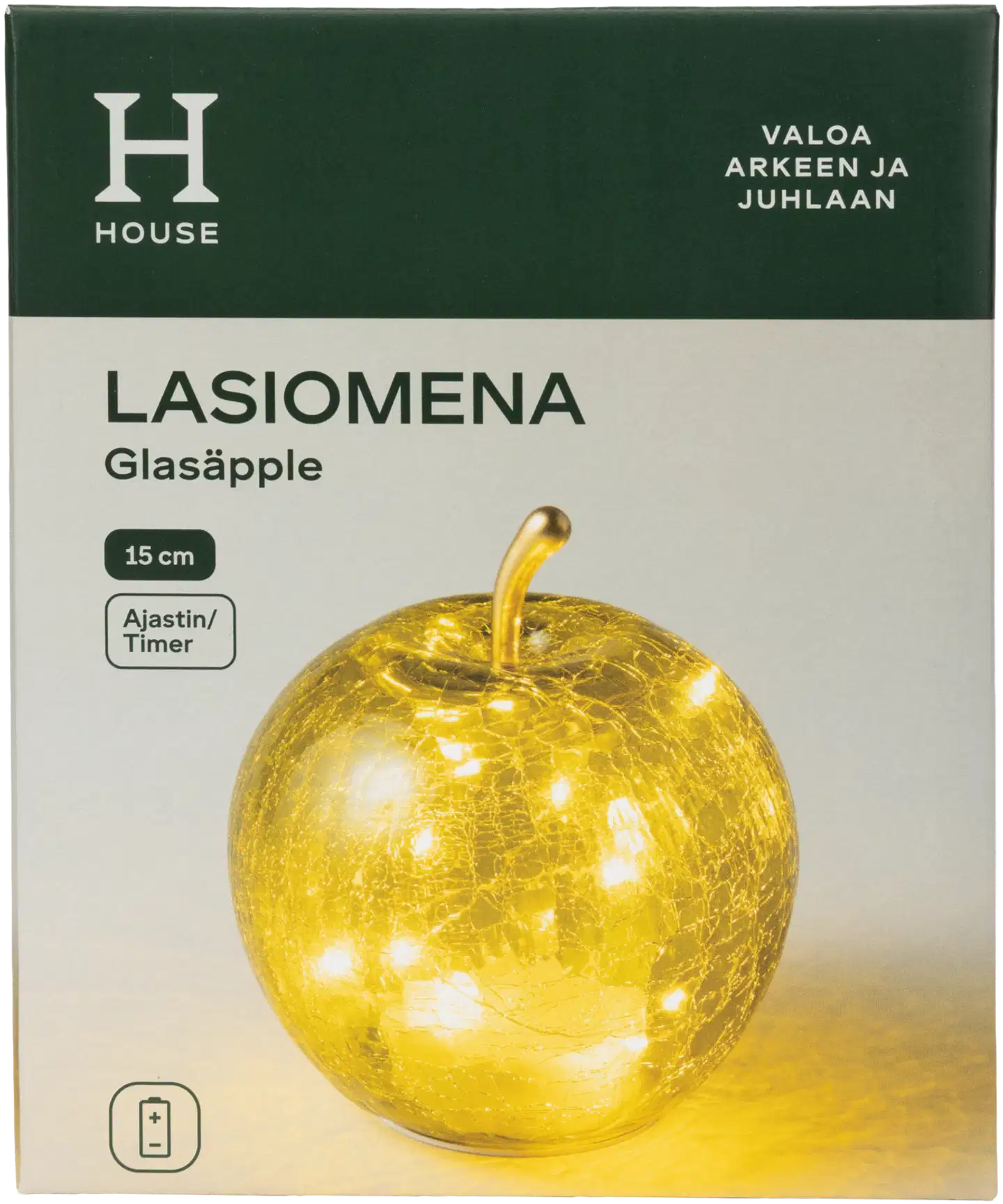House Led-lasiomena 15 cm, vihreä - 1