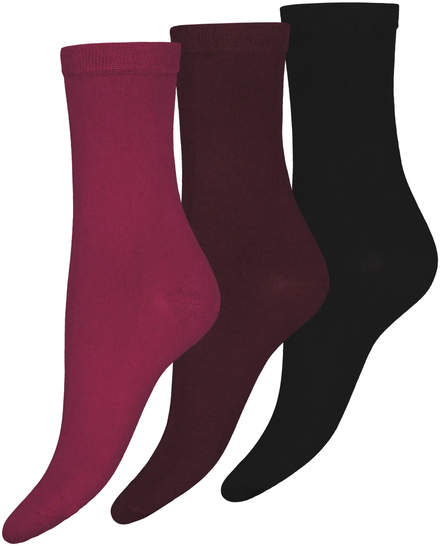 Vogue naisten nilkkasukat cotton basic sock 3-pack - Ruby wine - 1