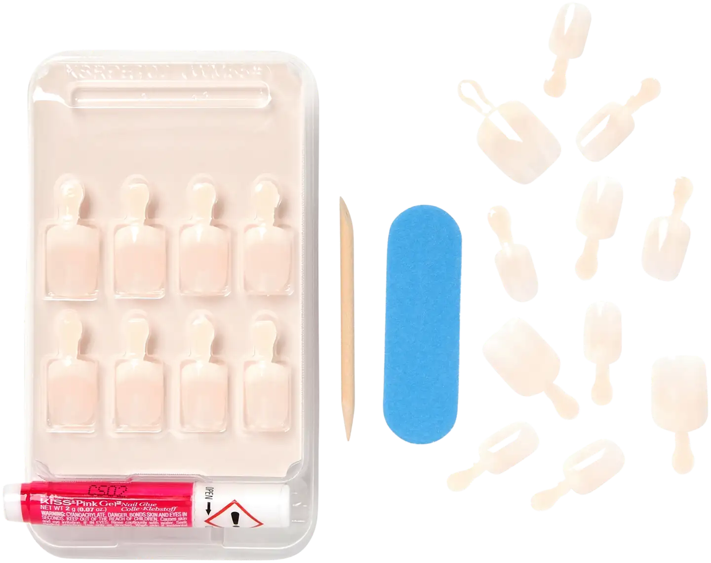 Kiss Nails Salon Acrylic Nude French 28 kpl nail kit, KAN01 - 2