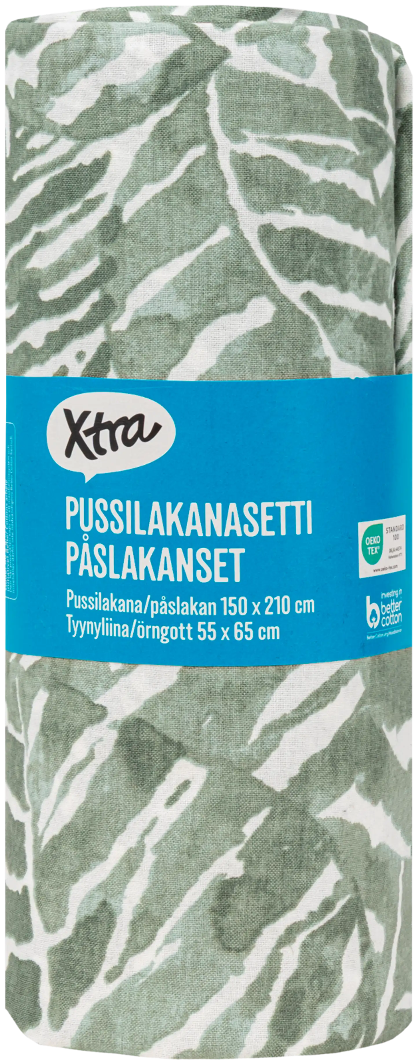Xtra pussilakanasetti Jaymin 150 x 210 + 55 x 65 cm vihreä - 3