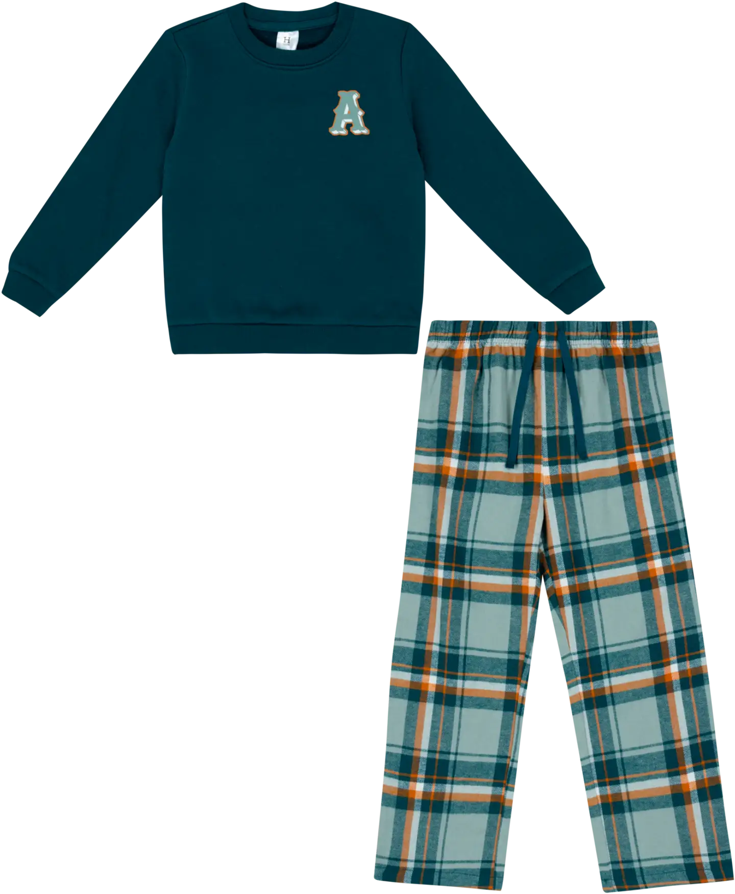 House lasten flanellipyjama 232H382506 - Green - 1