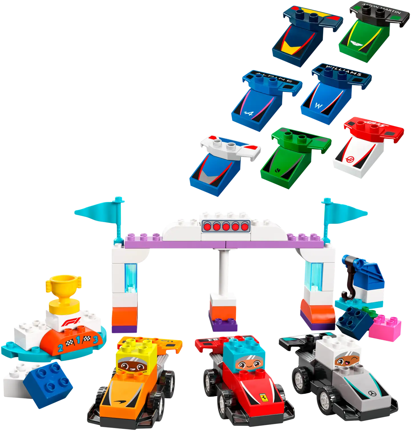 LEGO® DUPLO® Town 10445 F1®-tiimin kilpa-autot ja kuljettajat koko perheen iloksi - 4