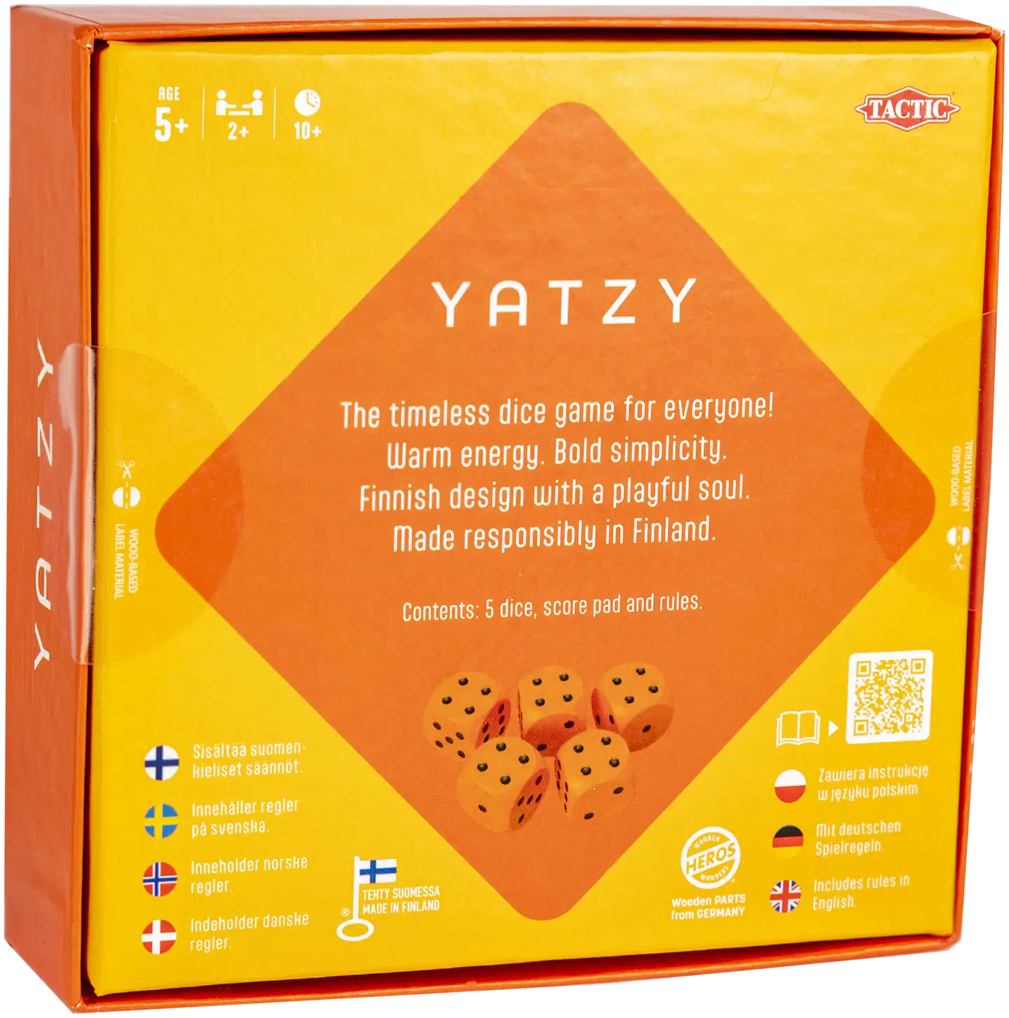 Tactic Noppapeli Yatzy Minimalist oranssi - 4