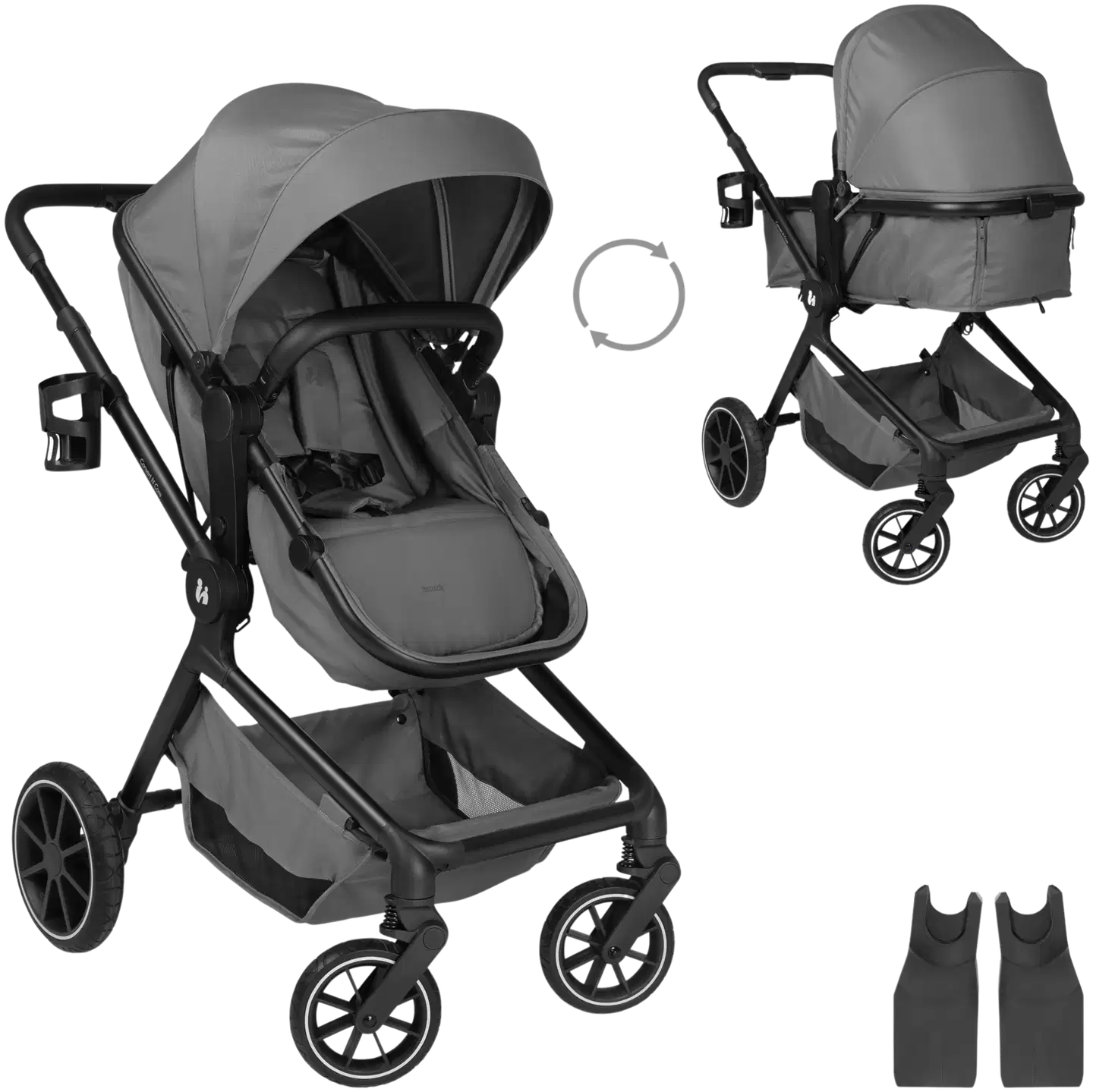 Hauck rattaat Convert N Care tummanharmaa - 1