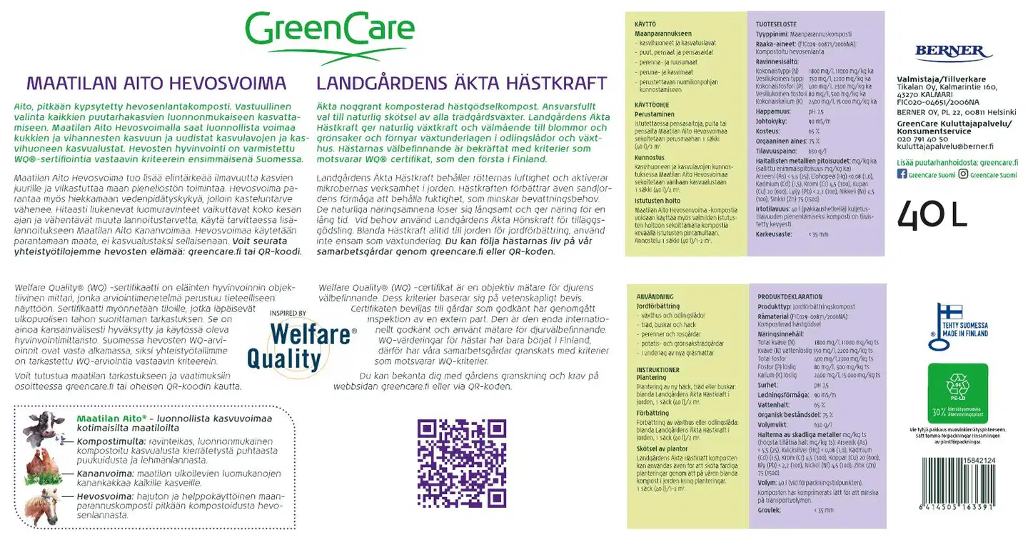 GreenCare Maatilan Aito hevosvoima 40 l - 2