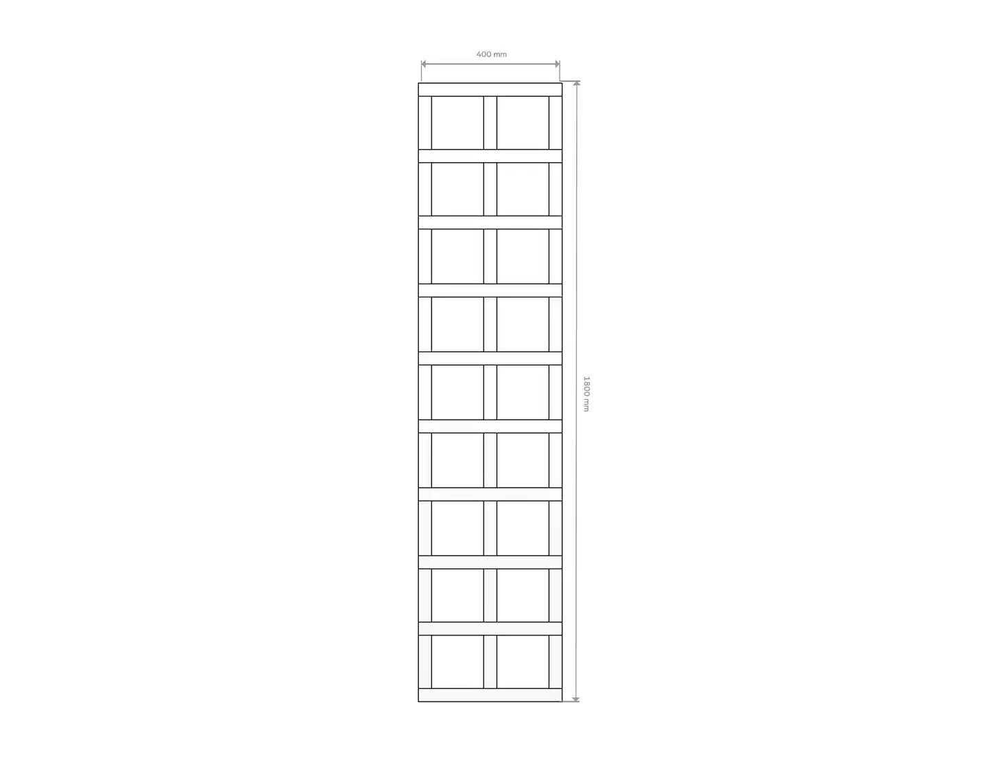 Ritilä/aitaelementti 40X180cm, luonnon ruskea, Materiaalivahvuus 15x38mm - 3