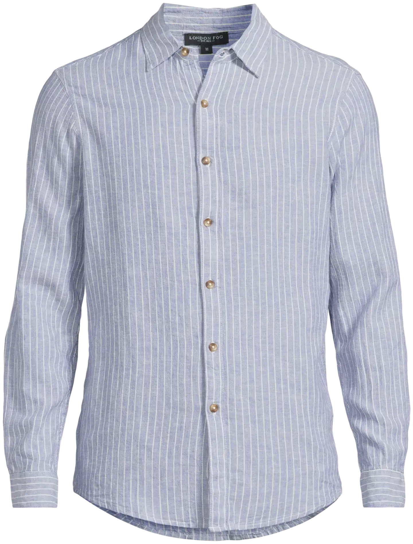 London Fog miesten raidallinen pellavakauluspaita 194LF15263 - Blue striped - 2