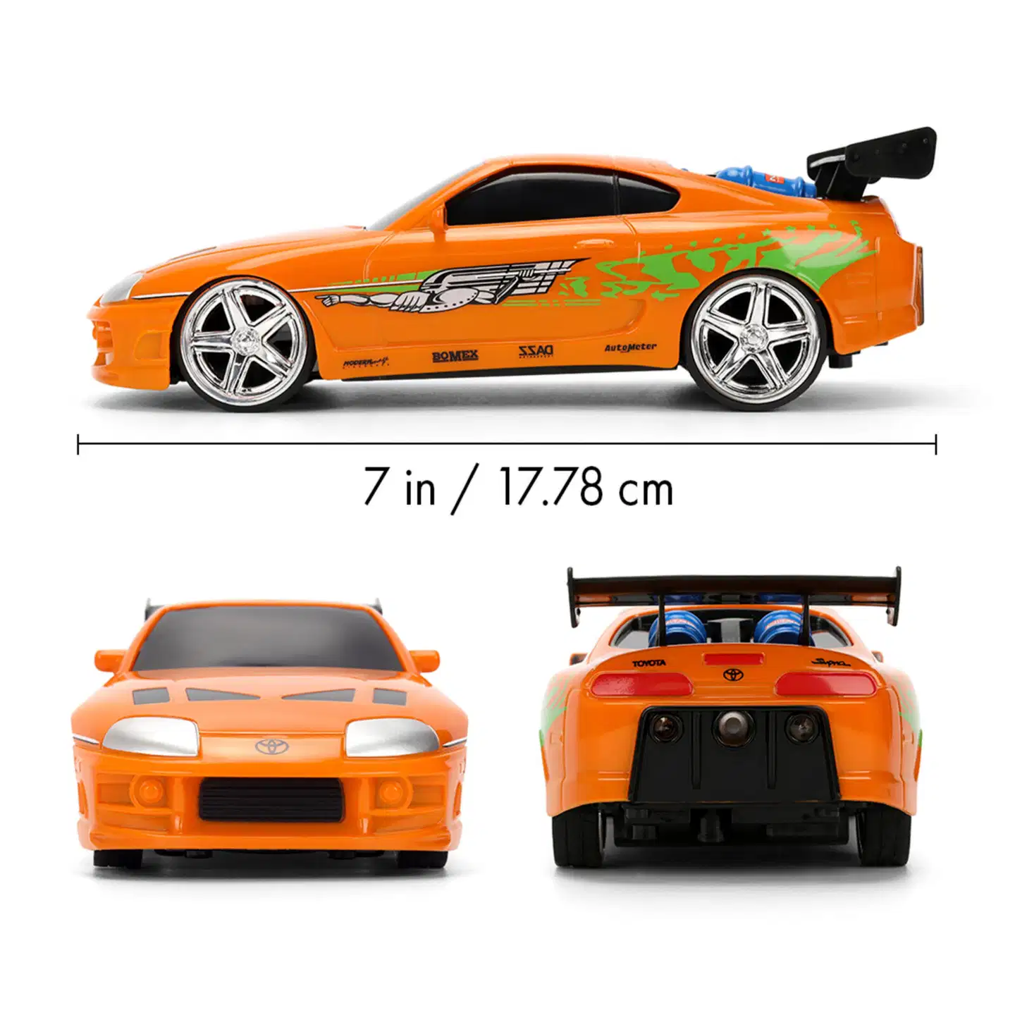 Jada - RC Fast & Furious Nitro Powered Vapor Brian's Toyota Supra Mk4, 1:24, radio-ohjattava, 2 kanavainen ohjain, taajuus 2,4 GHz - 10