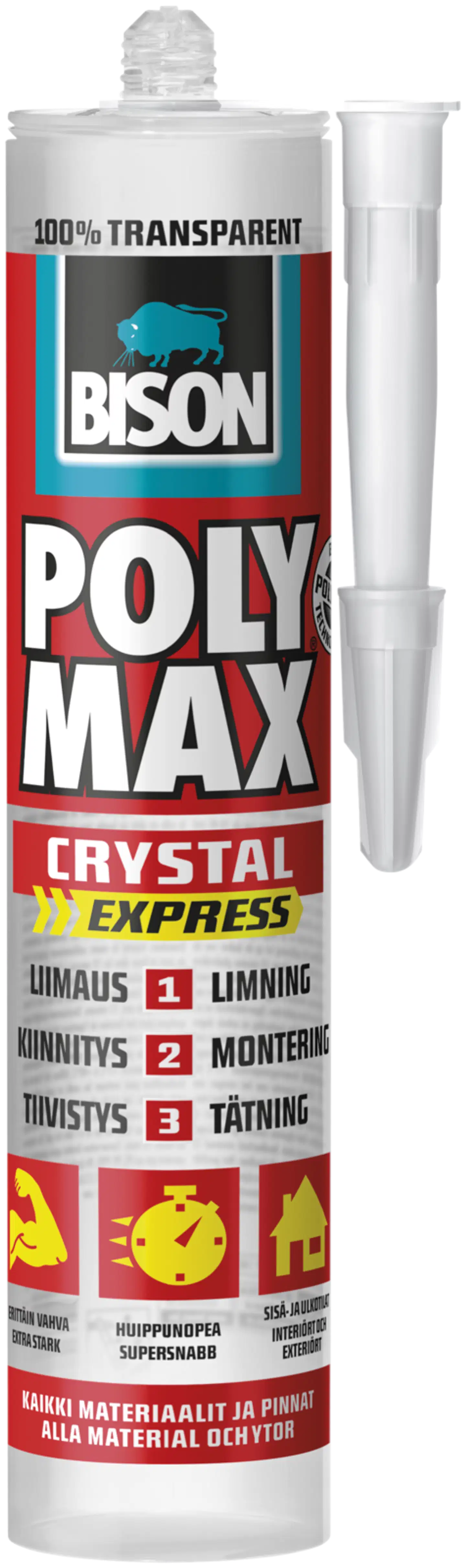 Bison Poly Max Crystal liimamassa 300 g