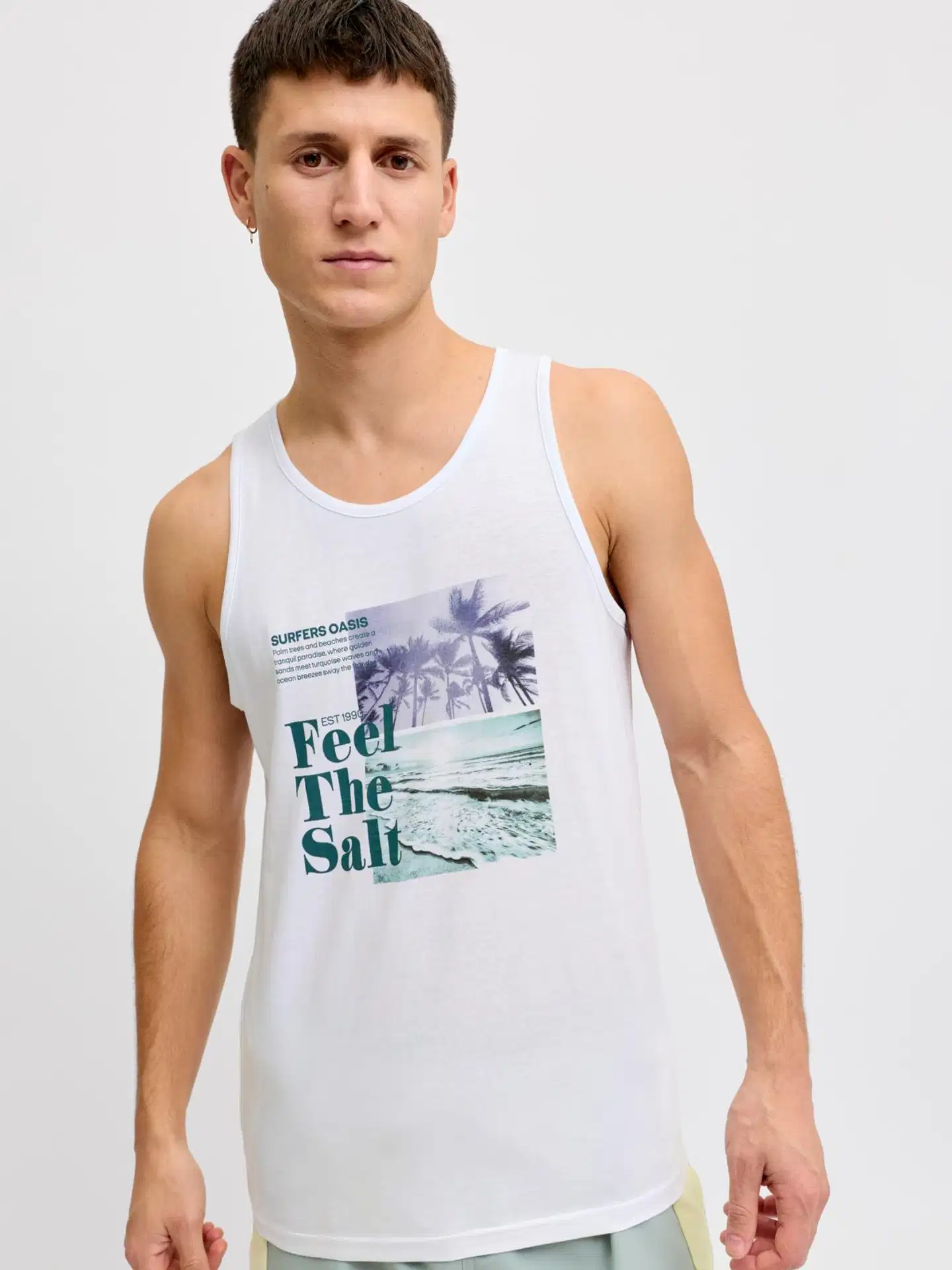 JJ REBEL miesten hihaton t-paita Jrebmiles - Bright white - 5