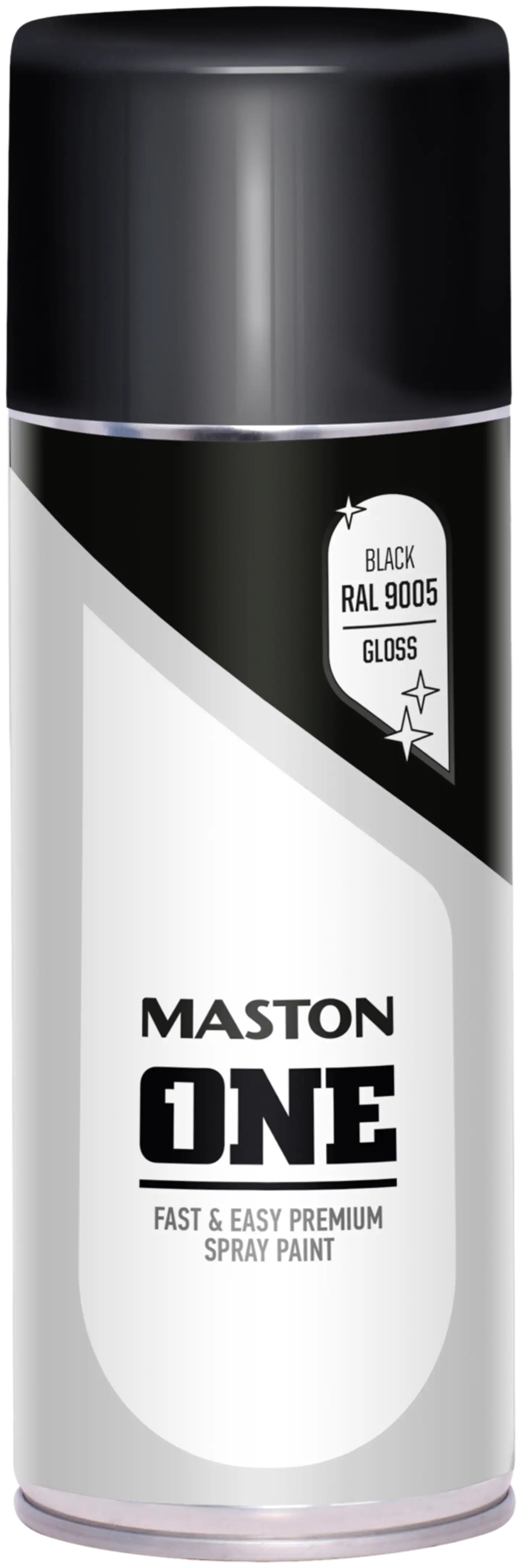 Maston spraymaali ONE 400 ml musta RAL9005 kiiltävä