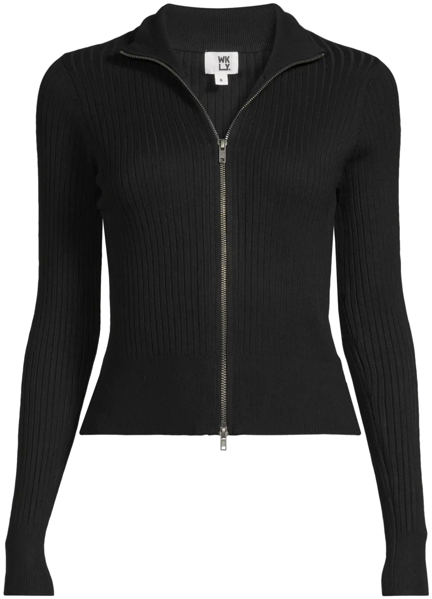WKLY. naisten vetoketjullinen neuletakki 213W280255 - Black - 2