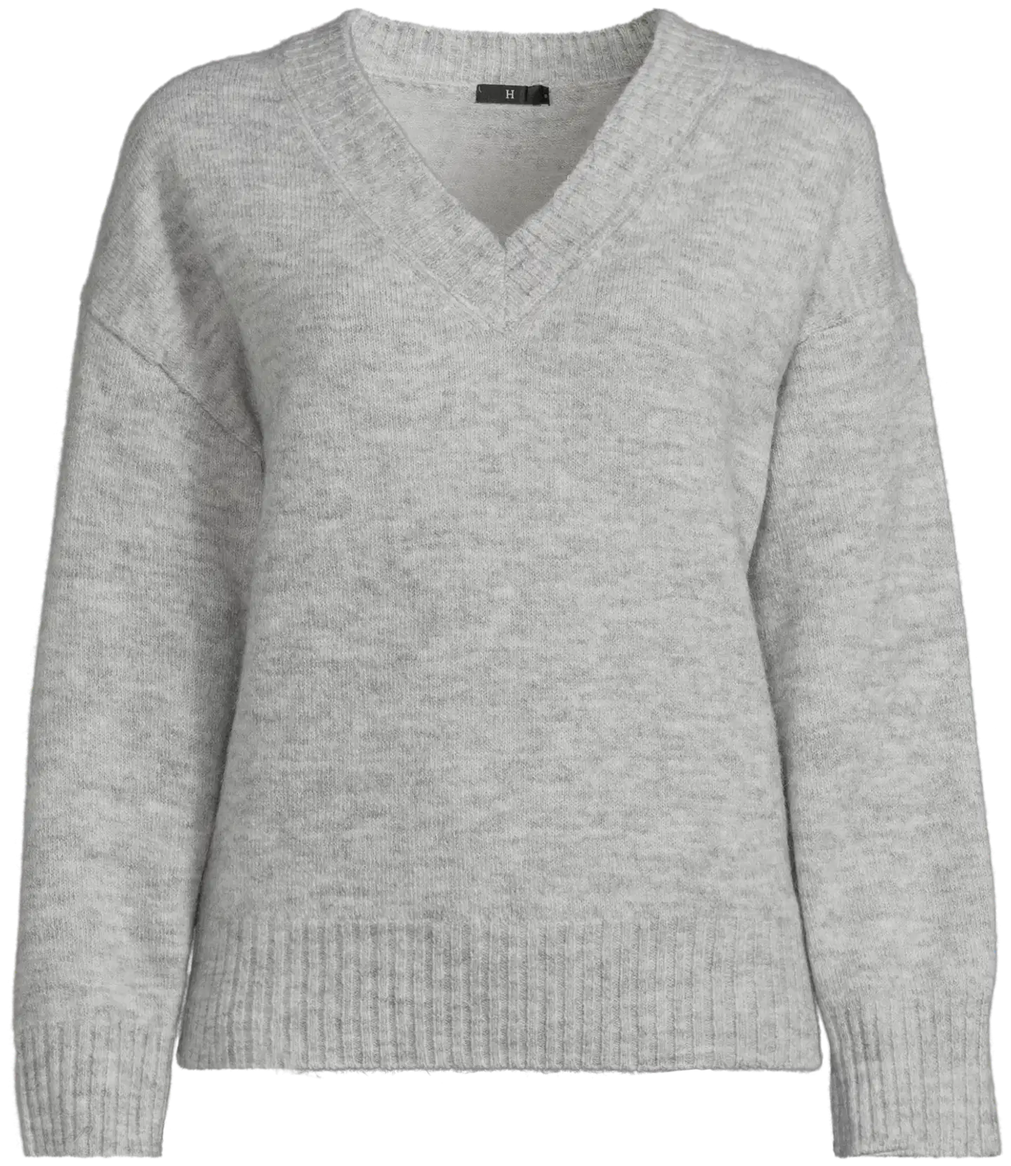 House naisten neule Fluffy-V - L.grey melange - 2