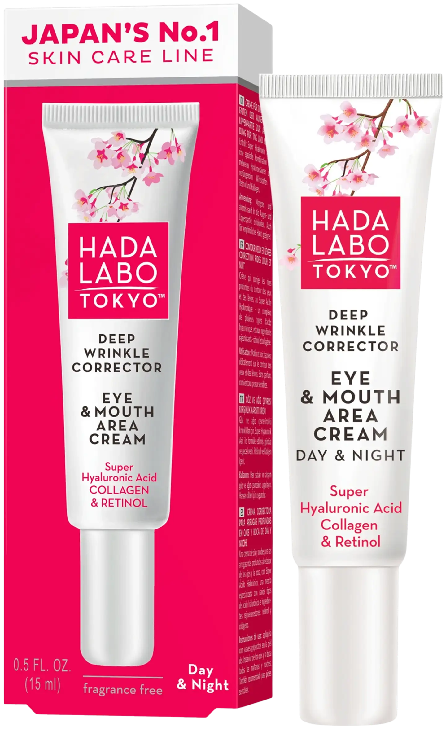 HADA LABO TOKYO Deep Wrinkle Corrector Eye & Mouth Area Cream täsmävoide juonteille 15ml