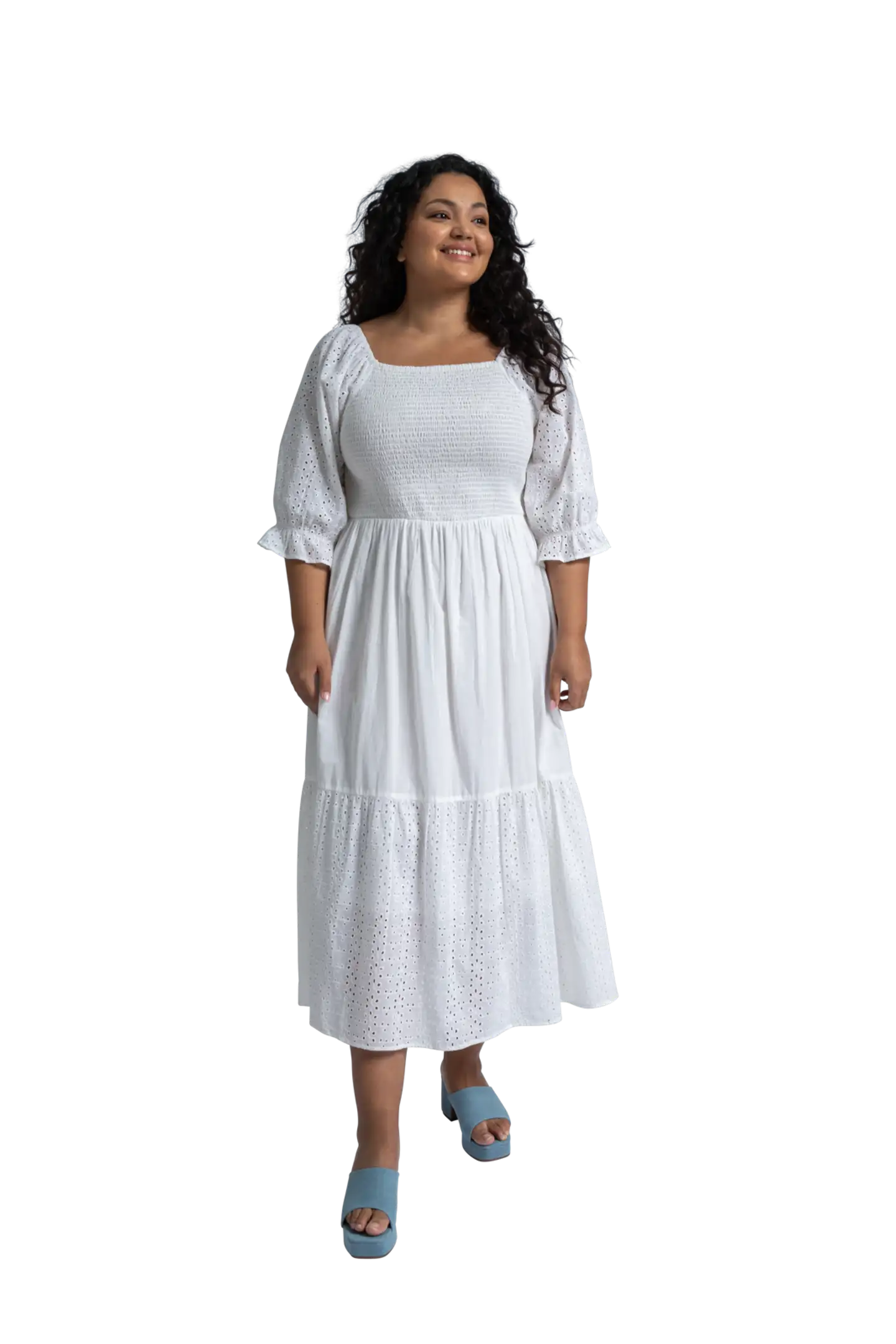 House naisten puuvillamekko 218H172561 - Bright white - 4