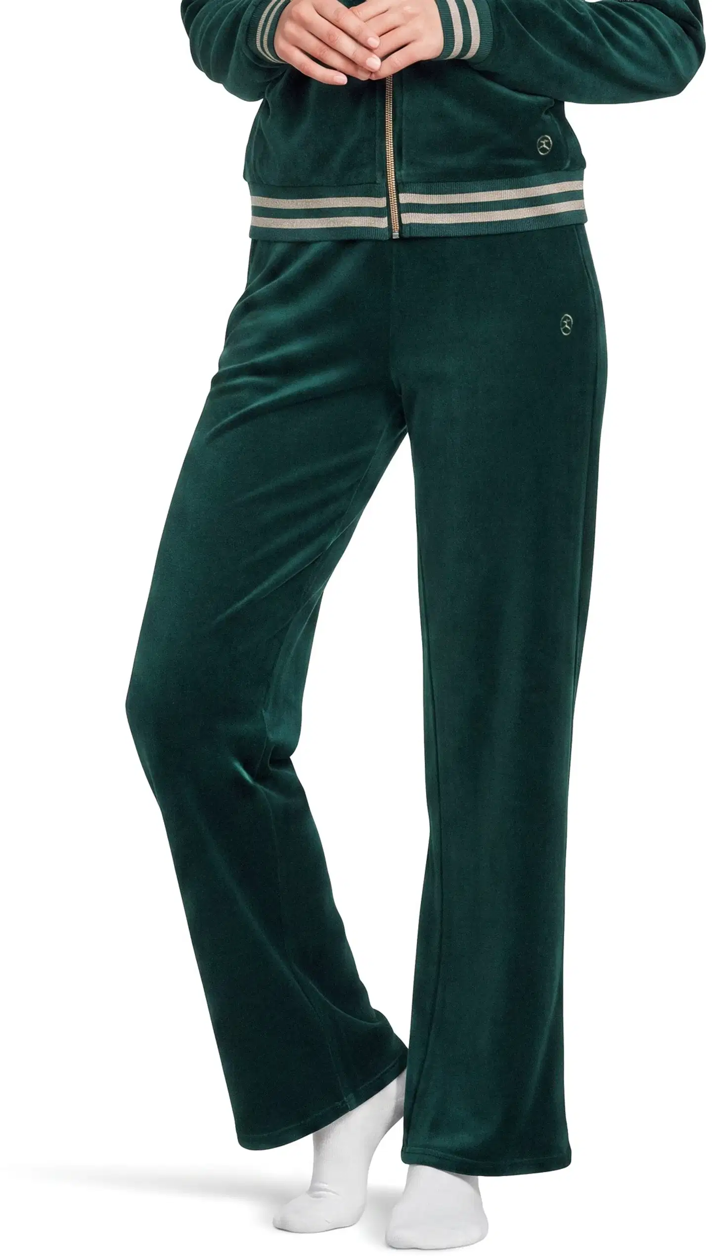 Danskin naisten leveälahkeiset velourhousut  DCA2605A - Dark Sea - 1
