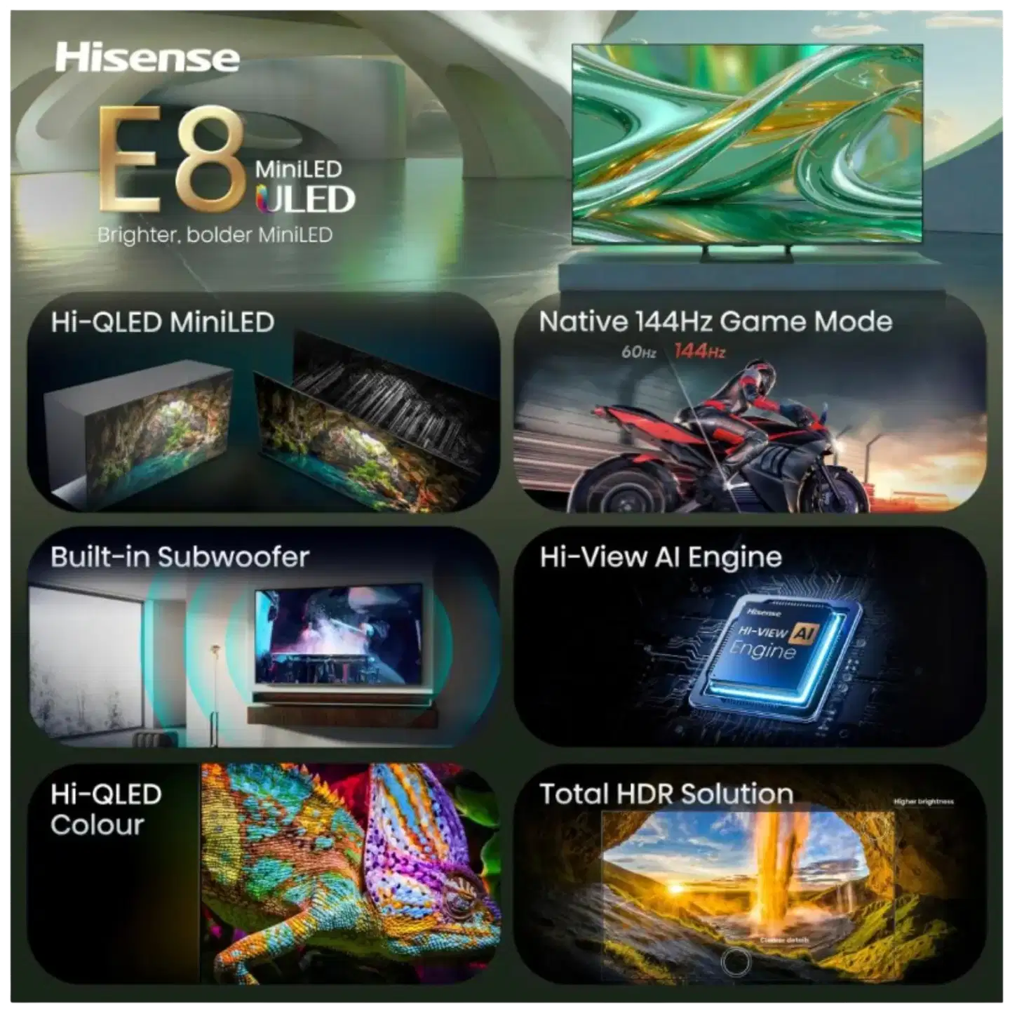 Hisense 65" 4K MiniLED Smart TV 65E8S - 3