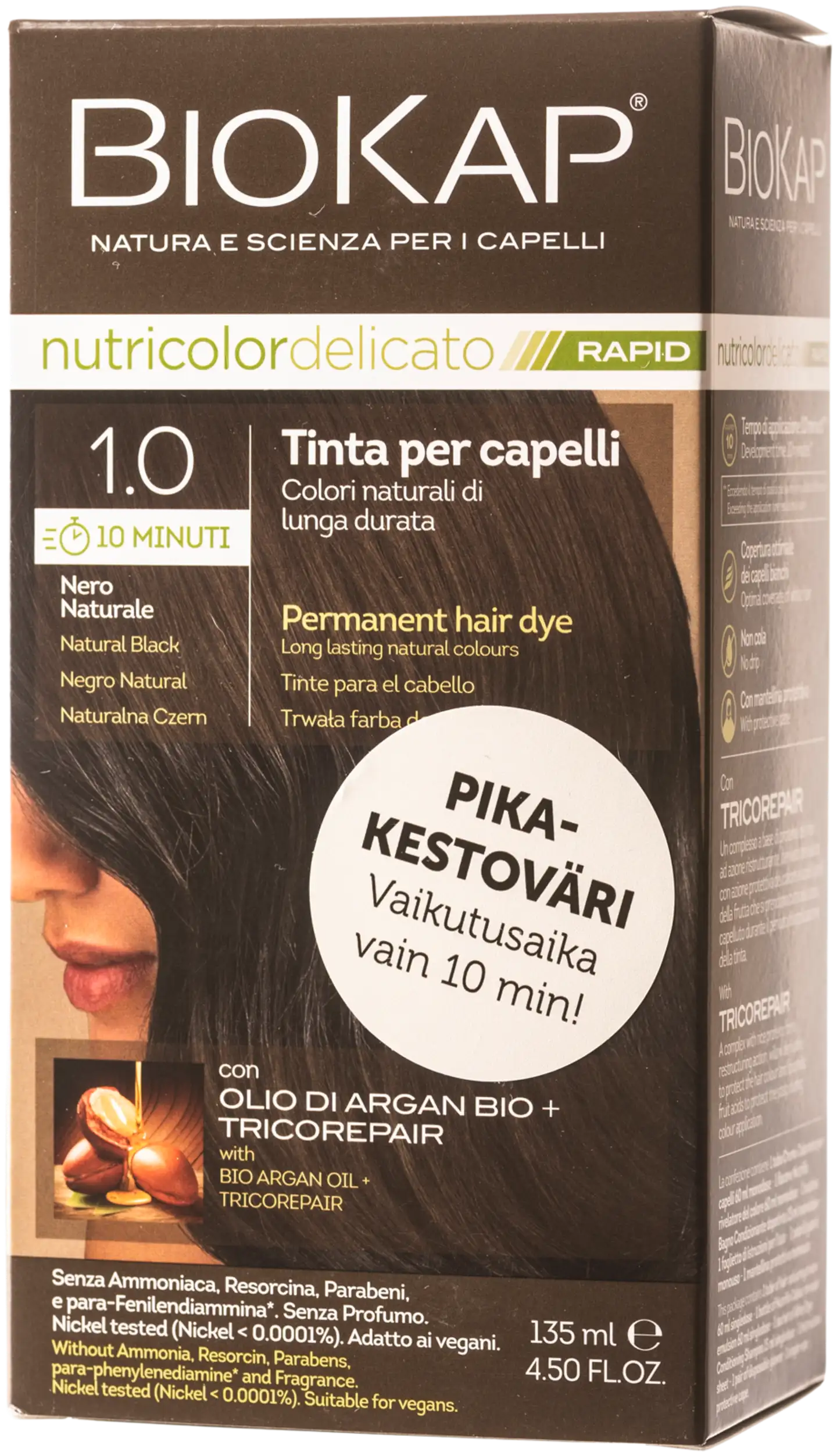 Biokap nutricolor delicato rapid 1.0 natural black - 1