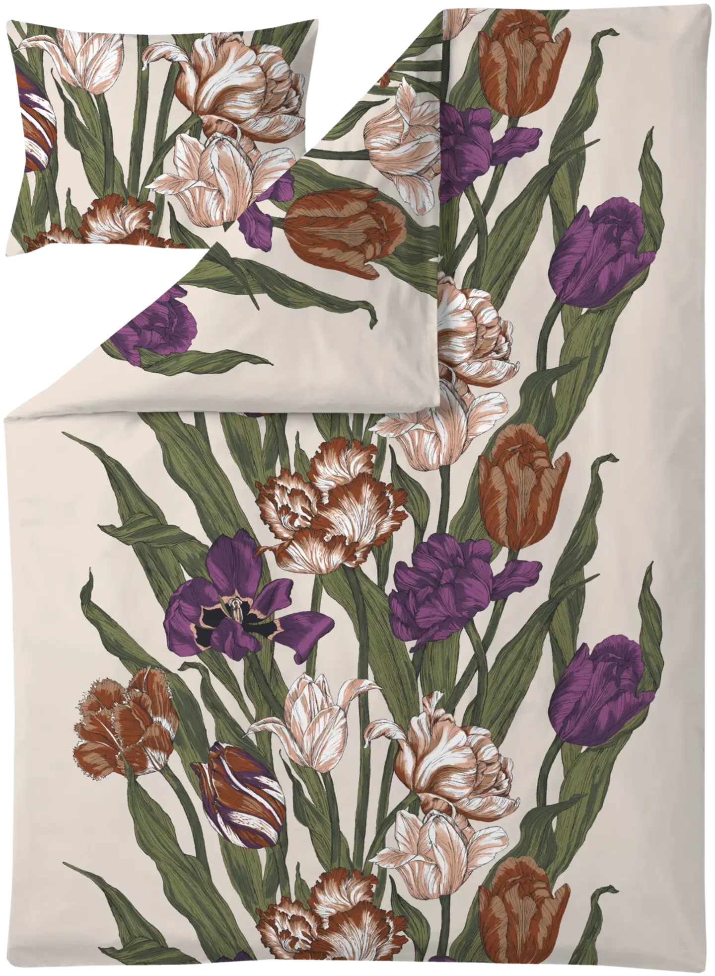 Vallila satiinipussilakanasetti Kukoistus 150x210+50x60 cm terrapurple - 1