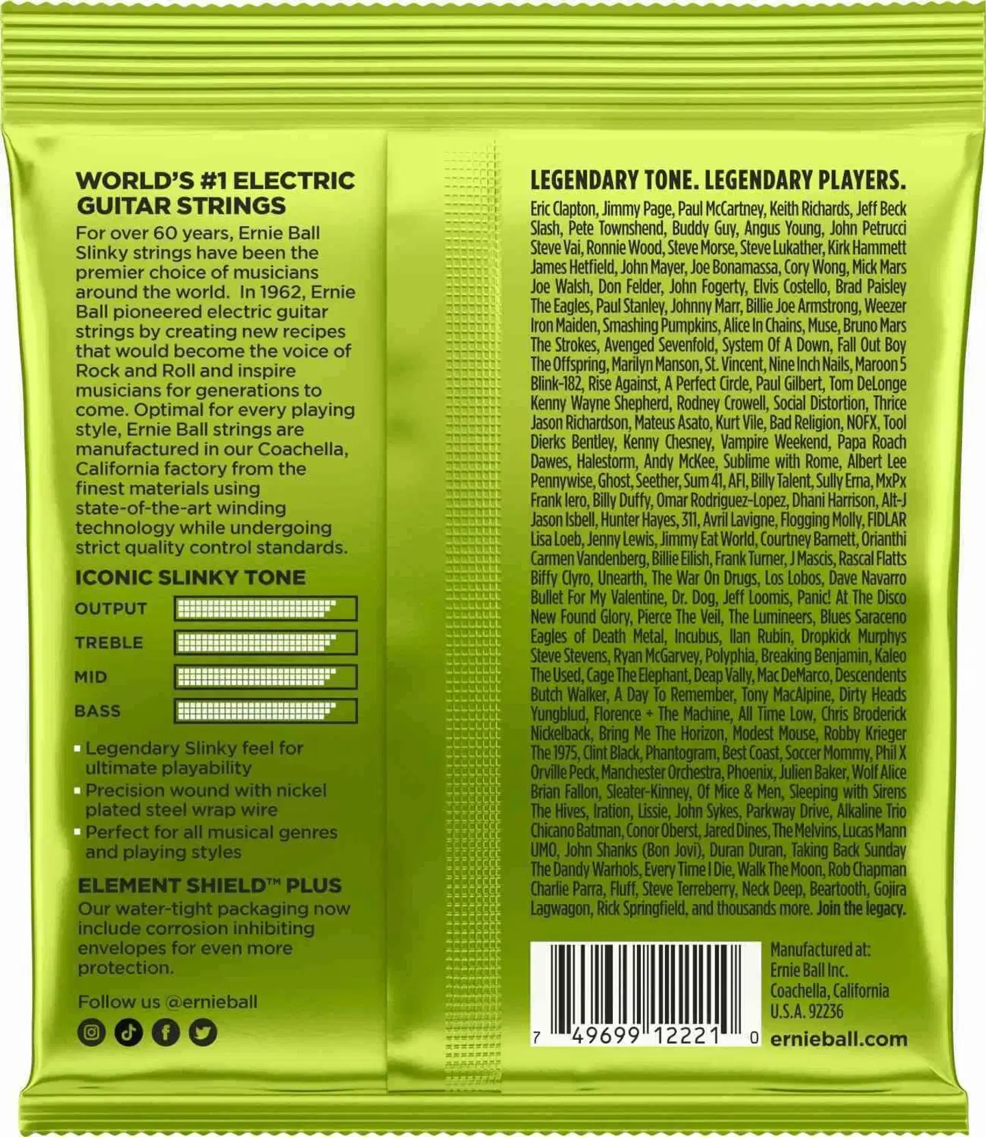 Ernie Ball sähkökitaran kielet nikkelipäällysteellä 10-46 - 2
