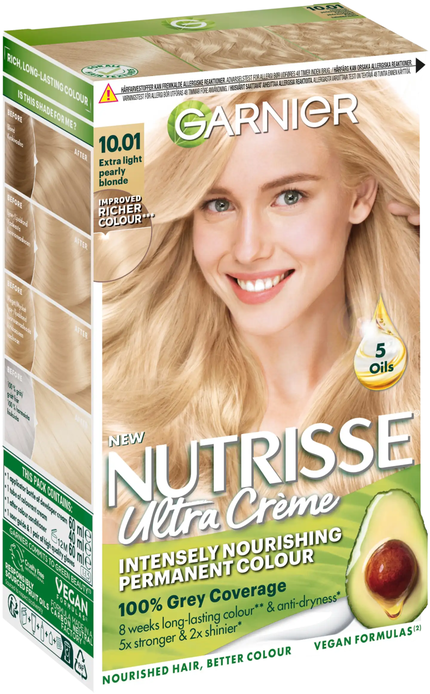 Garnier Nutrisse Ultra Creme 10.01 Extra Light Pearly Blonde Kirkas Helmiäisvaalea kestoväri 1kpl - 1