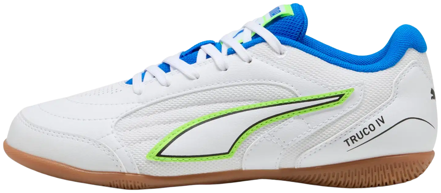 Puma lasten futsalkengät Truco IV - White-Green Glare-Ultra Blue