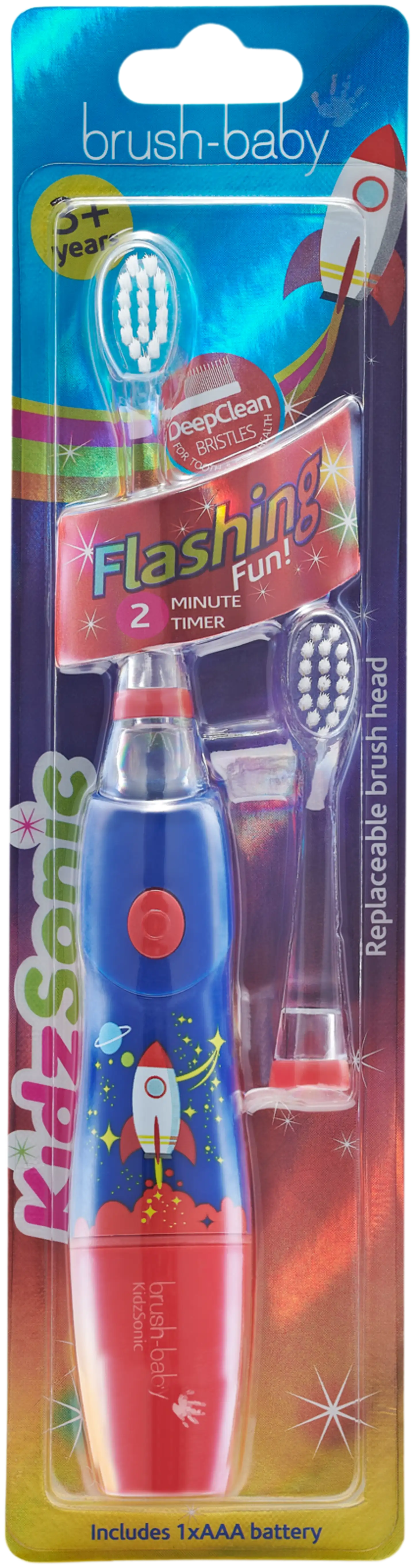 Brush Baby KidzSonic paristokäyttöinen hammasharja raketti 3+