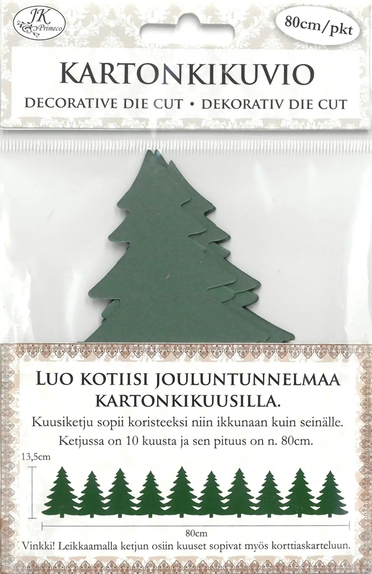 J.K. Primeco kartonkikuvio Kuusiketju 80cm - 1