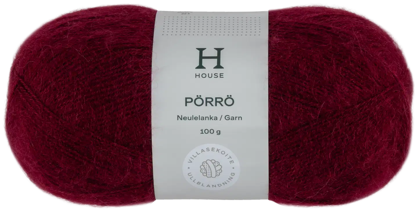 House lanka mohair-villa-akryyli Pörrö 100 g Burgundy 999