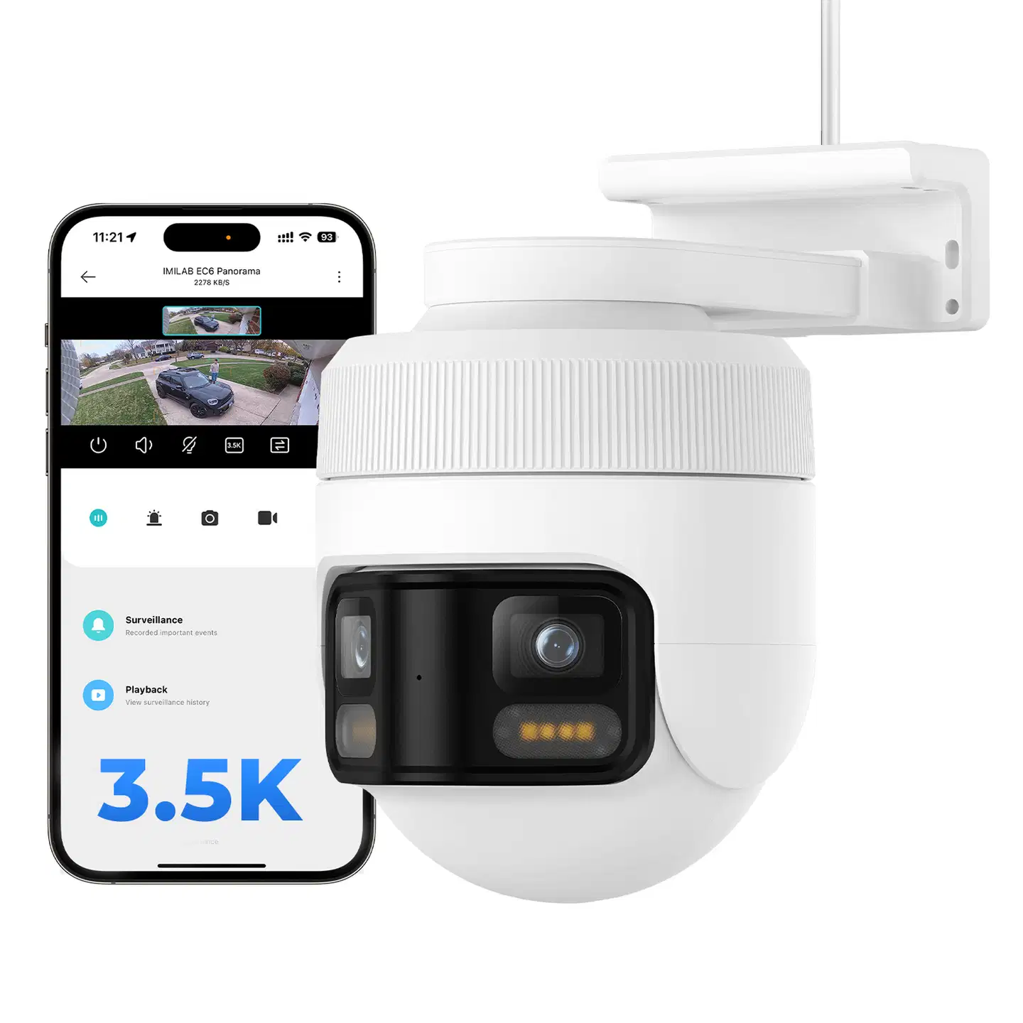 Imilab EC6 Panorama 3.5K WiFi -valvontakamera ulkokäyttöön CMSXJ115A - 21
