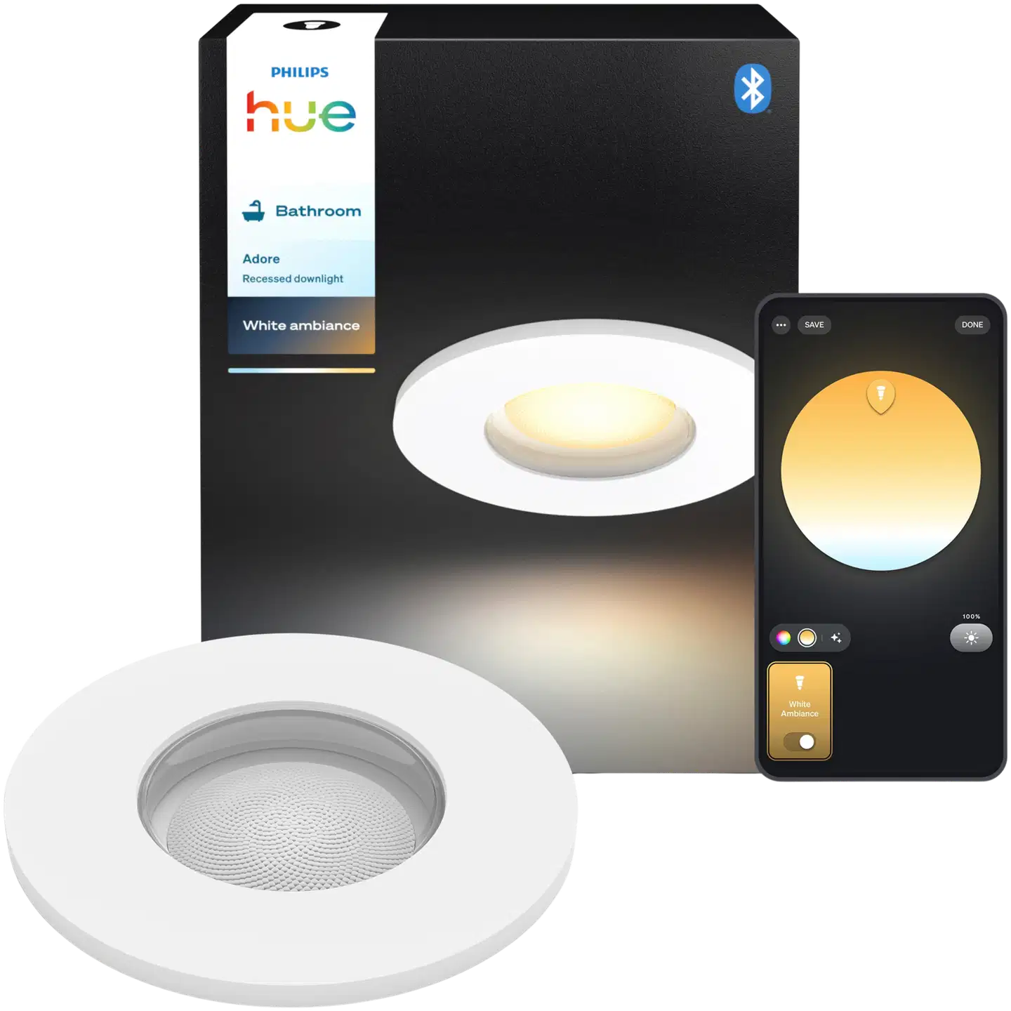 Philips Hue Adore -upotettu alasvalo kylpyhuoneeseen 4.2W 2000-6500K 400LM valkoinen - 1
