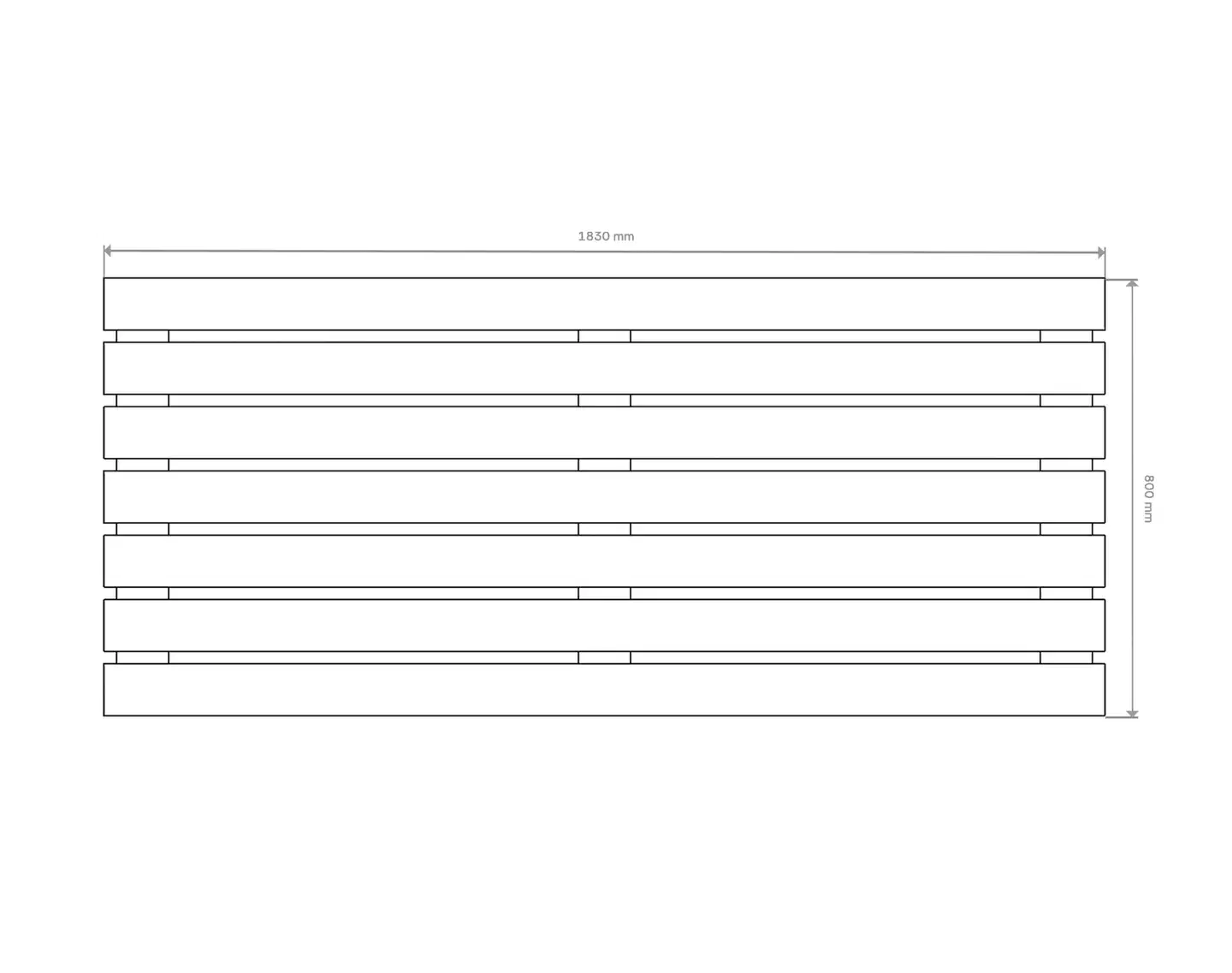 Näkösuoja-aita, vaakalaudoitus, luonnon ruskea, 183x80cm - 3