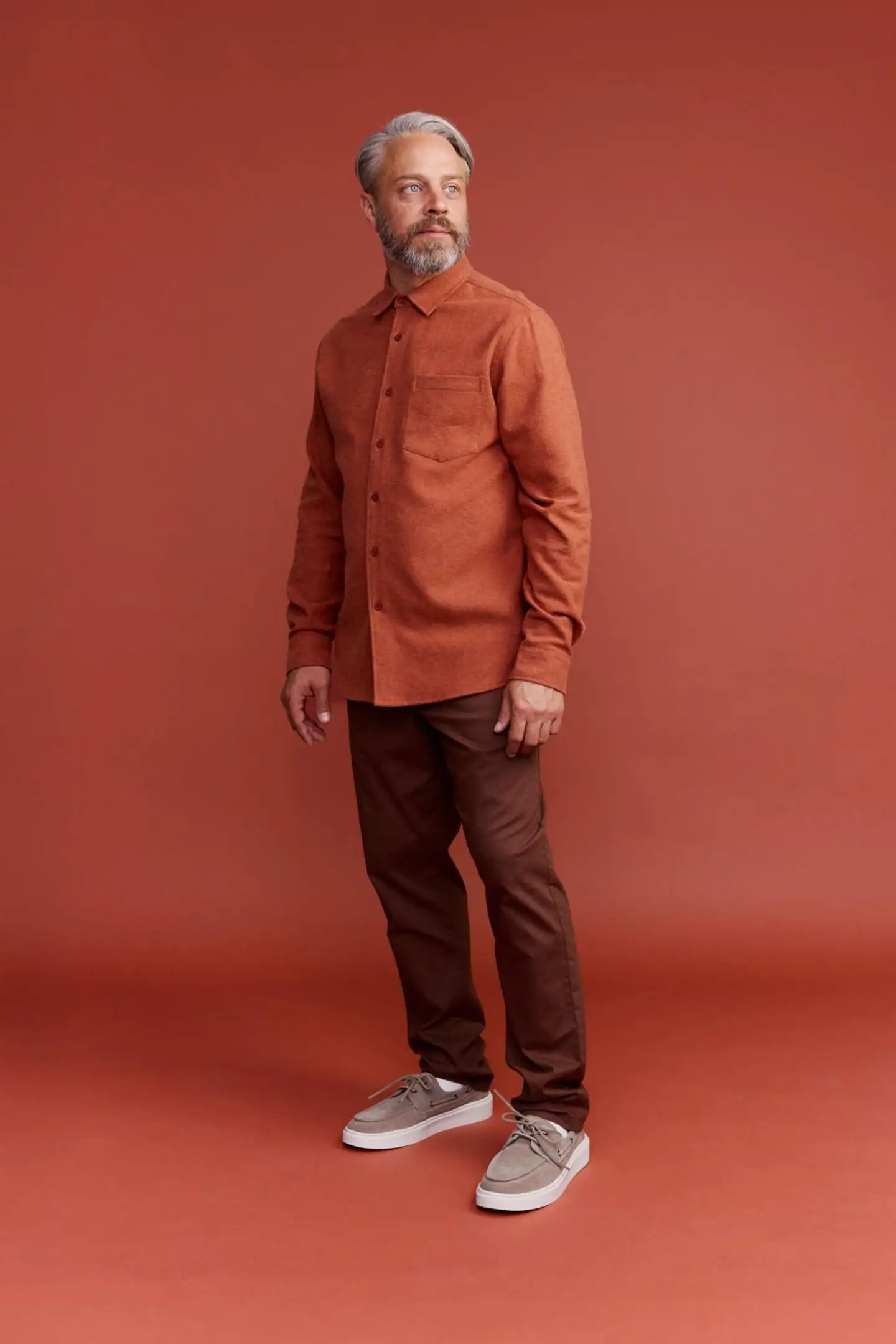 Finlayson miesten flanellipaita Twill - Rusty brown - 4