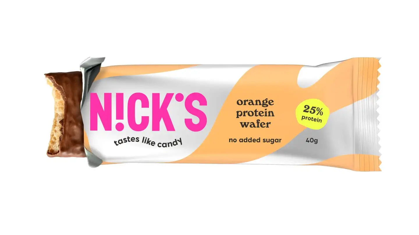Nick's Protein wafer orange gluteeniton proteiinivohvelipatukka 40g - 2
