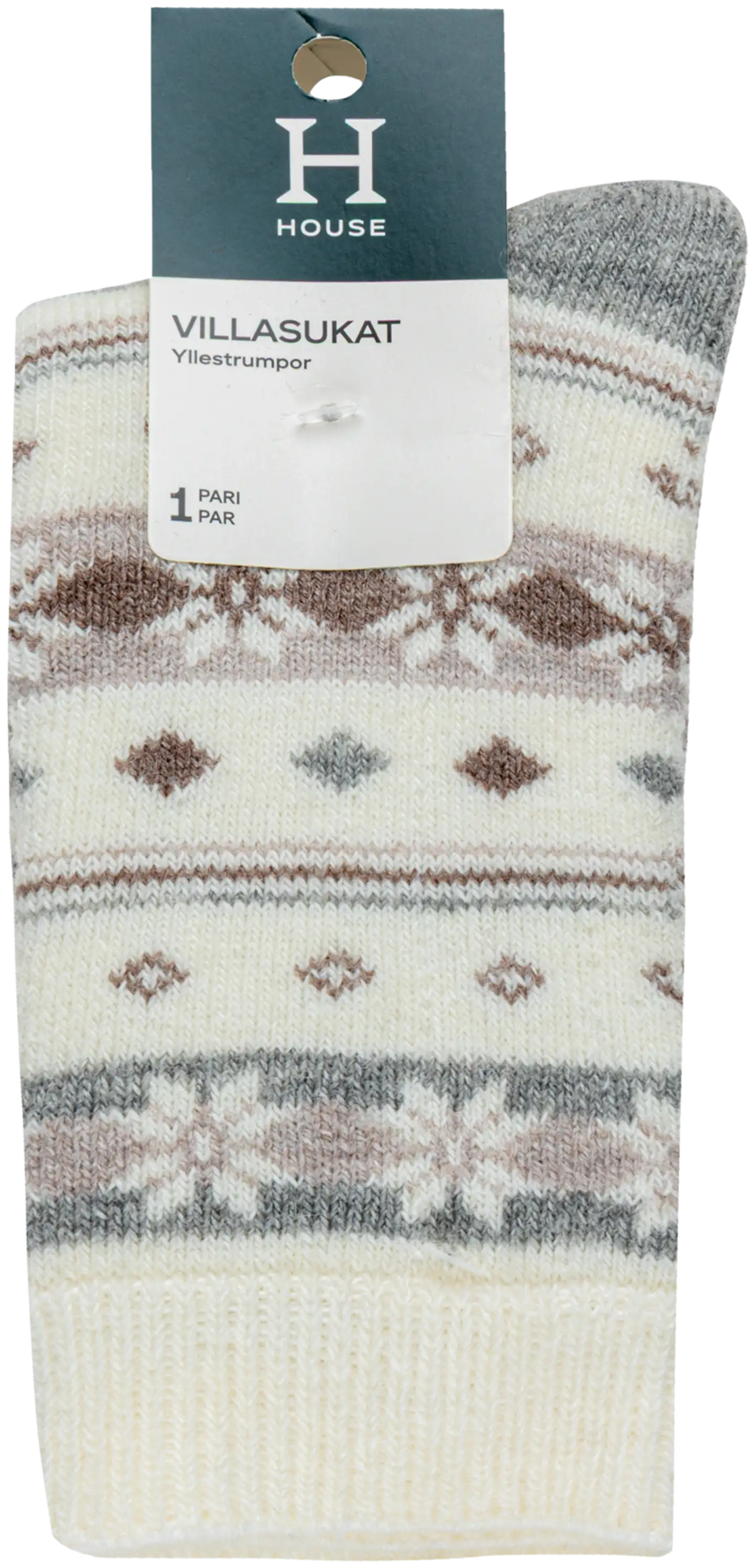 House naisten villasekoitesukat 214H322514 - Off white/grey - 2