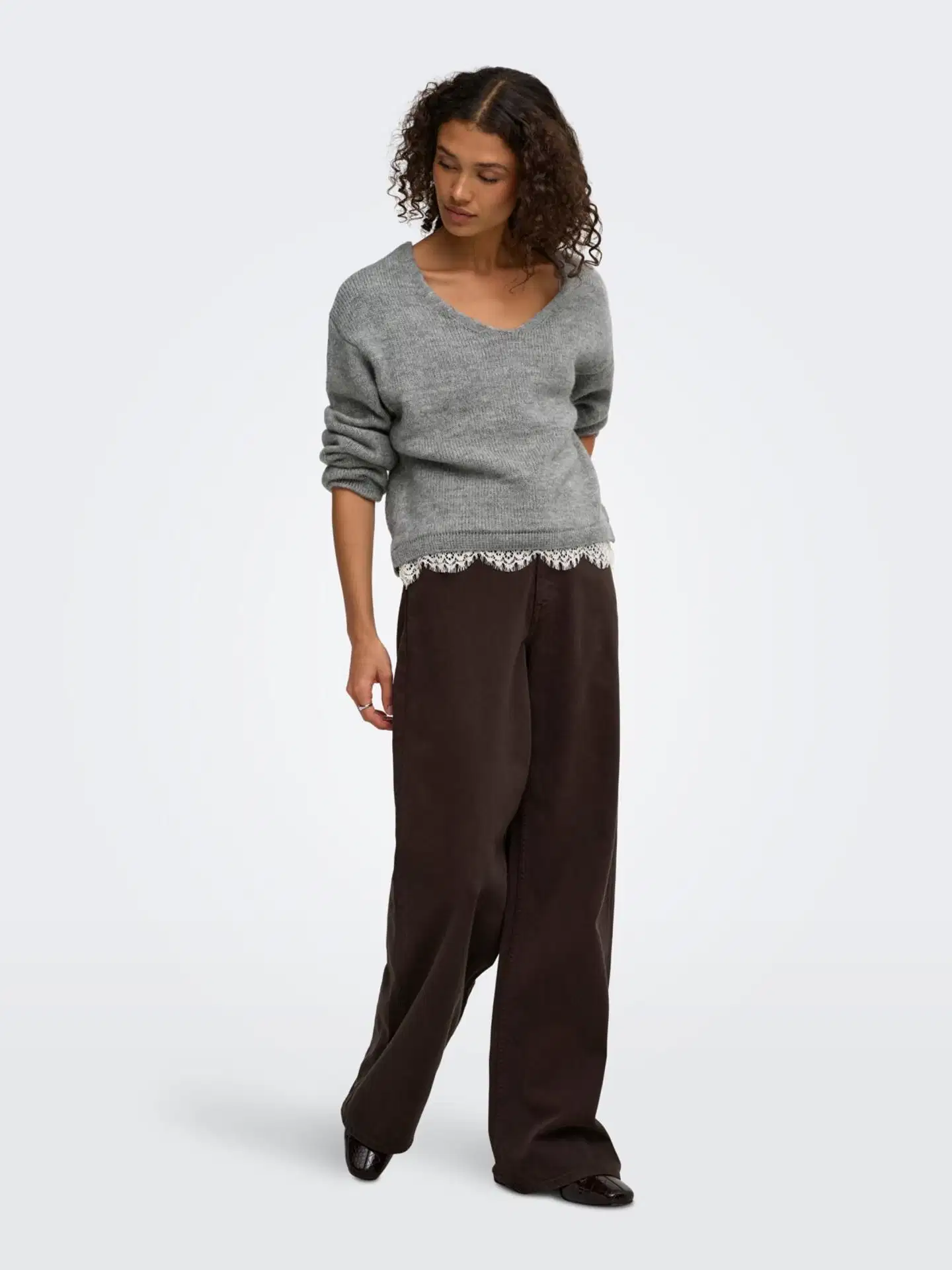 JDY naisten neule Jdystephanie - Light Grey Melange - 4