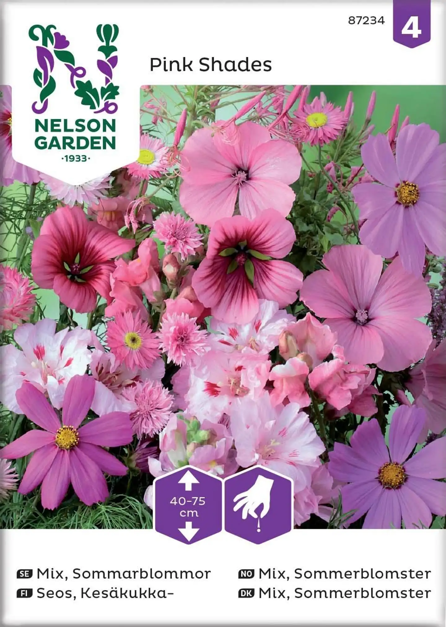 Nelson Garden Siemen Seos, Roosanvärisiä kesäkukkia