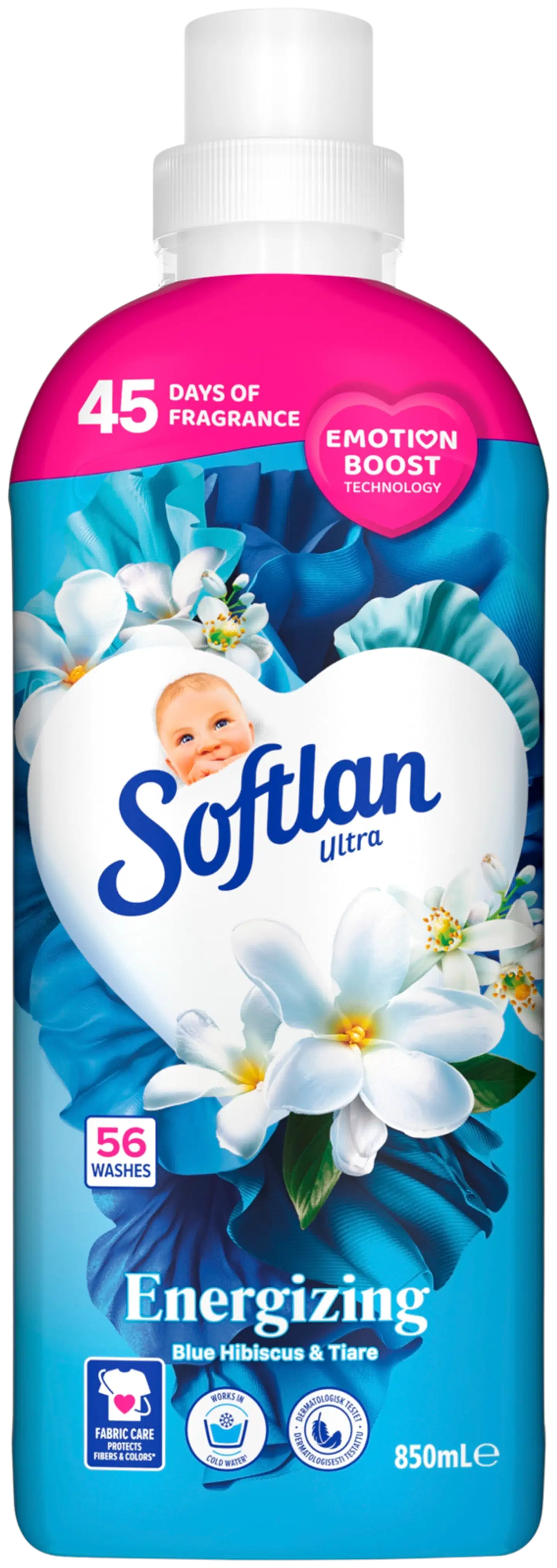 Softlan Emotions Energising Blue Hibiscus huuhteluaine 850ml